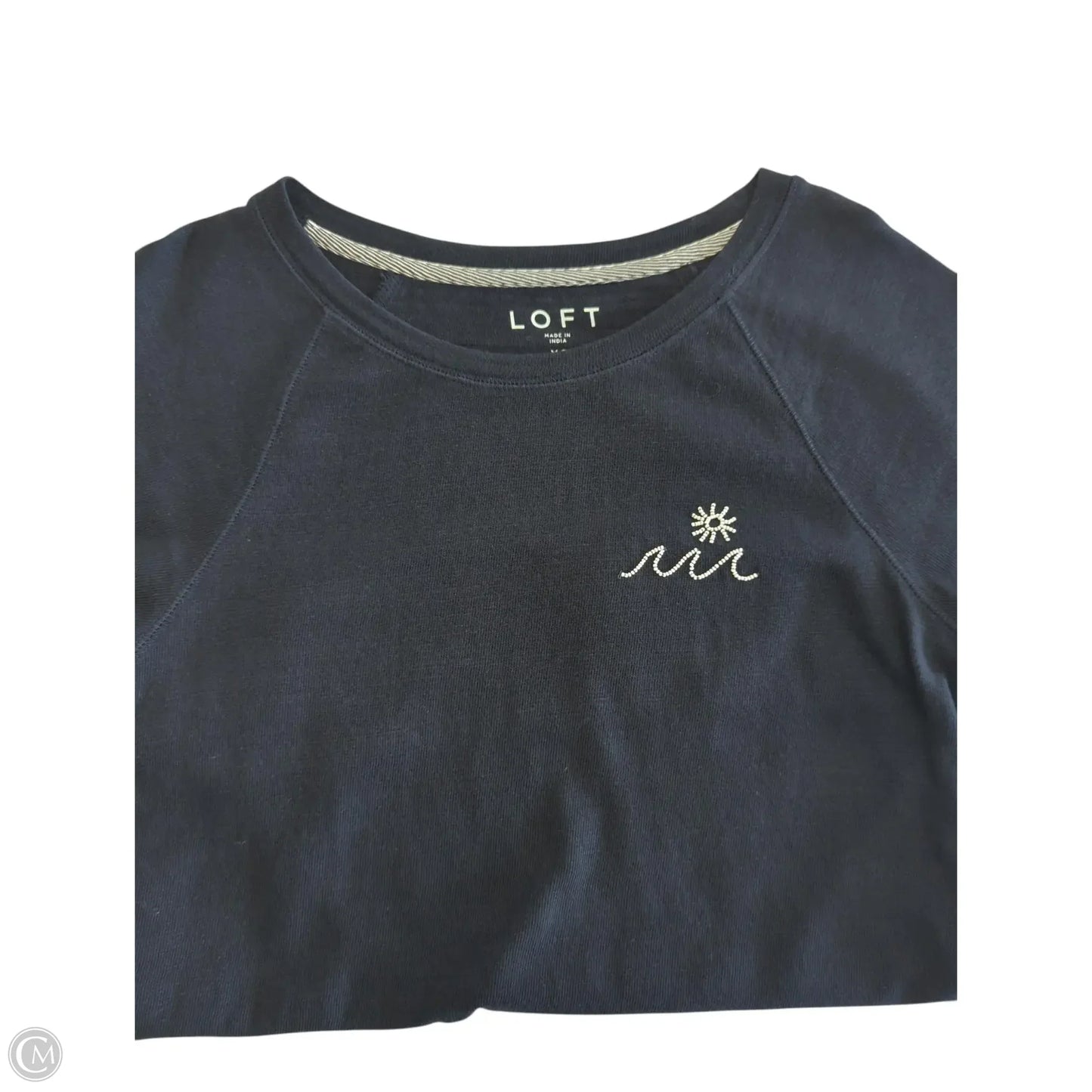 Top Short Sleeve By Loft In Navy, Size: Xs