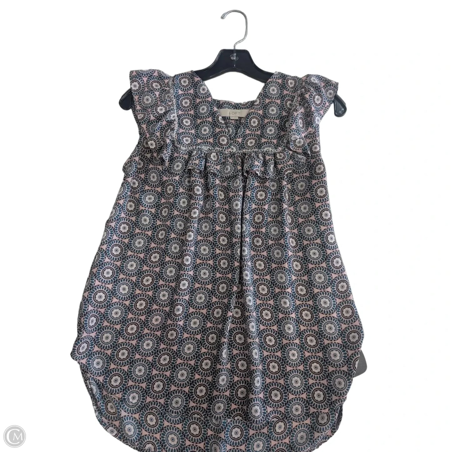Top Sleeveless By Loft In Green & Pink, Size: Xs
