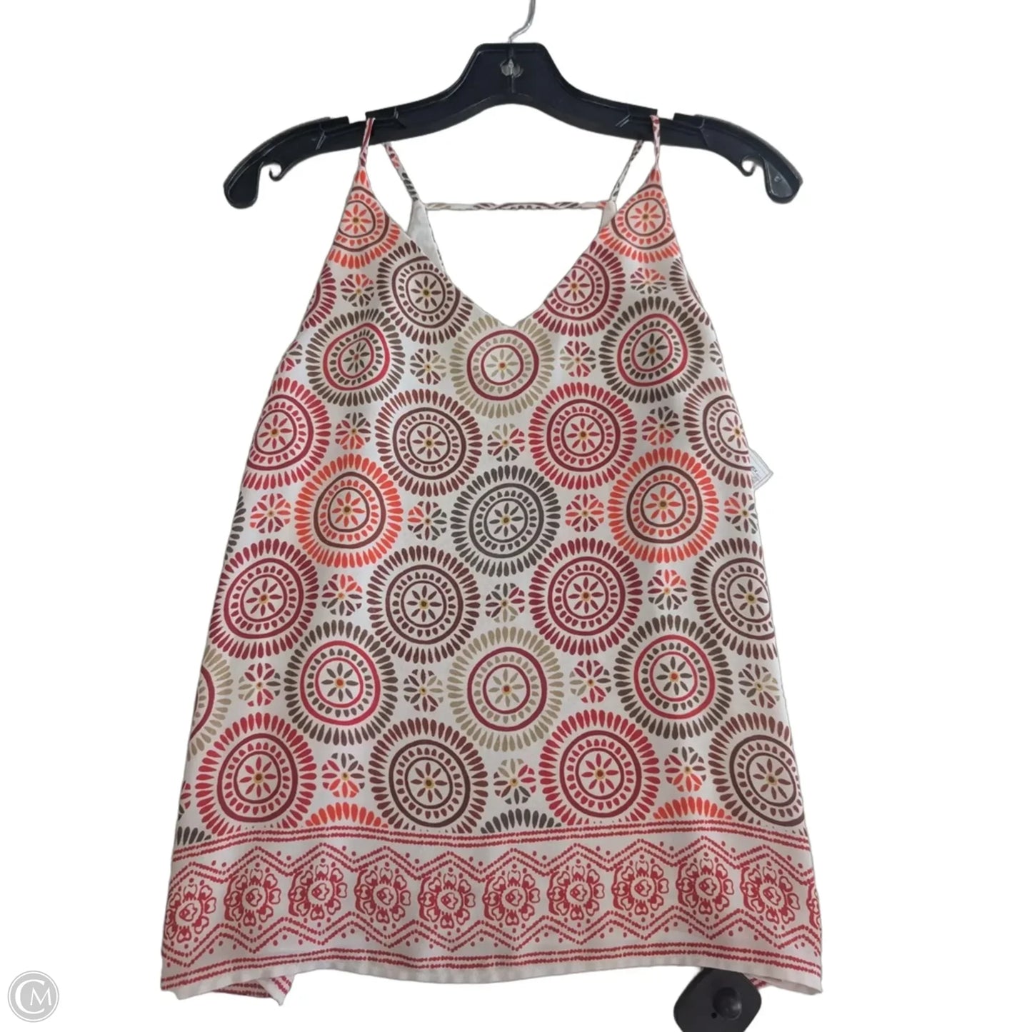 Top Sleeveless By Loft In Orange & White, Size: Xsp
