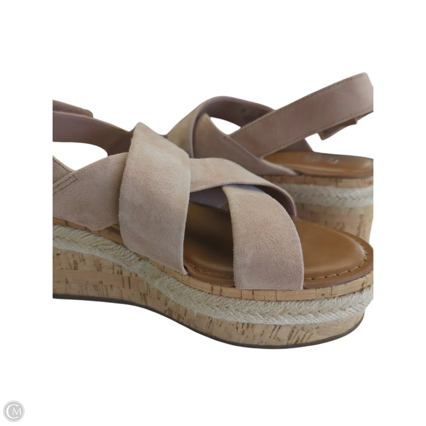 Sandals Heels Wedge By Franco Sarto In Tan, Size: 8