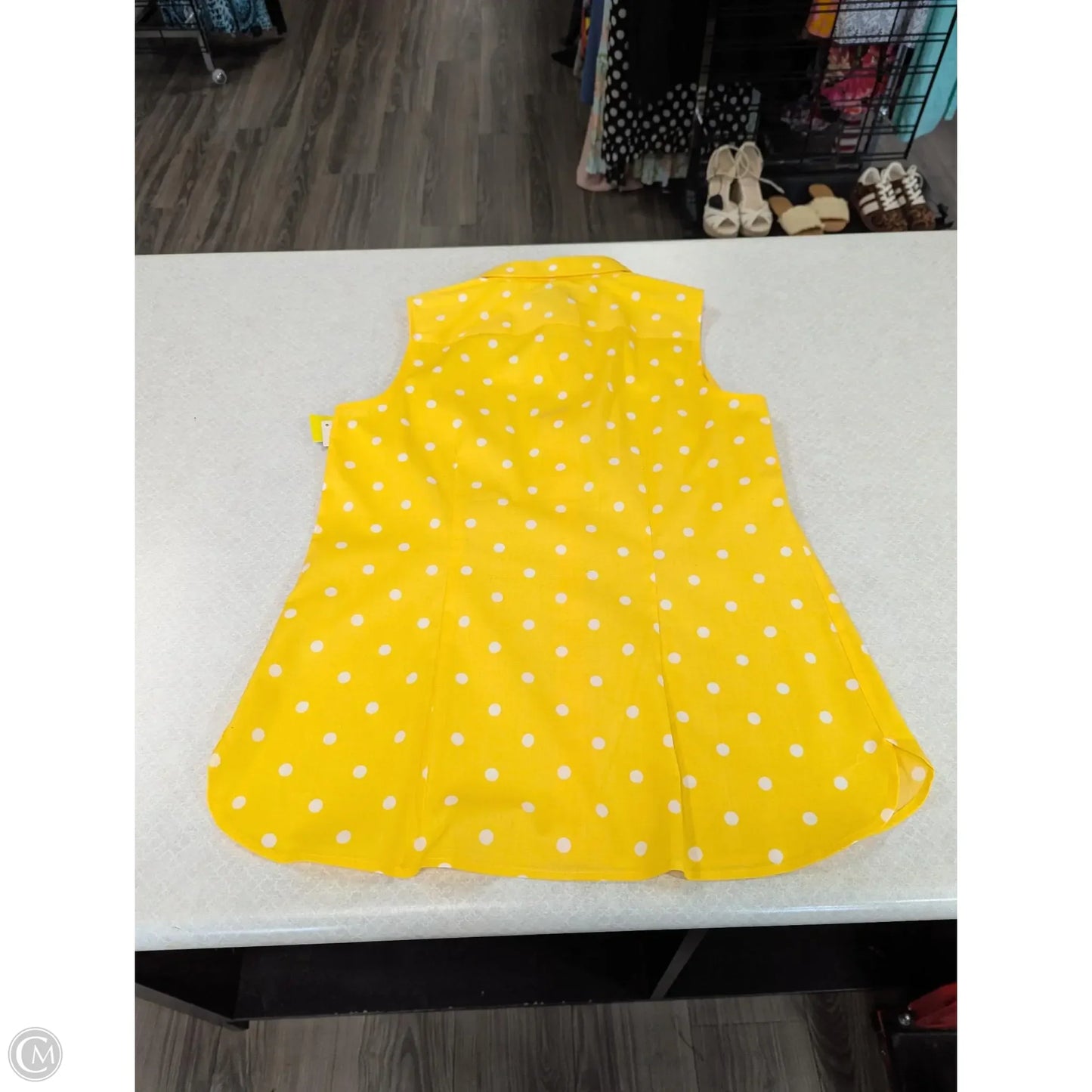 Top Sleeveless By Talbots In Polkadot Pattern, Size: 2p