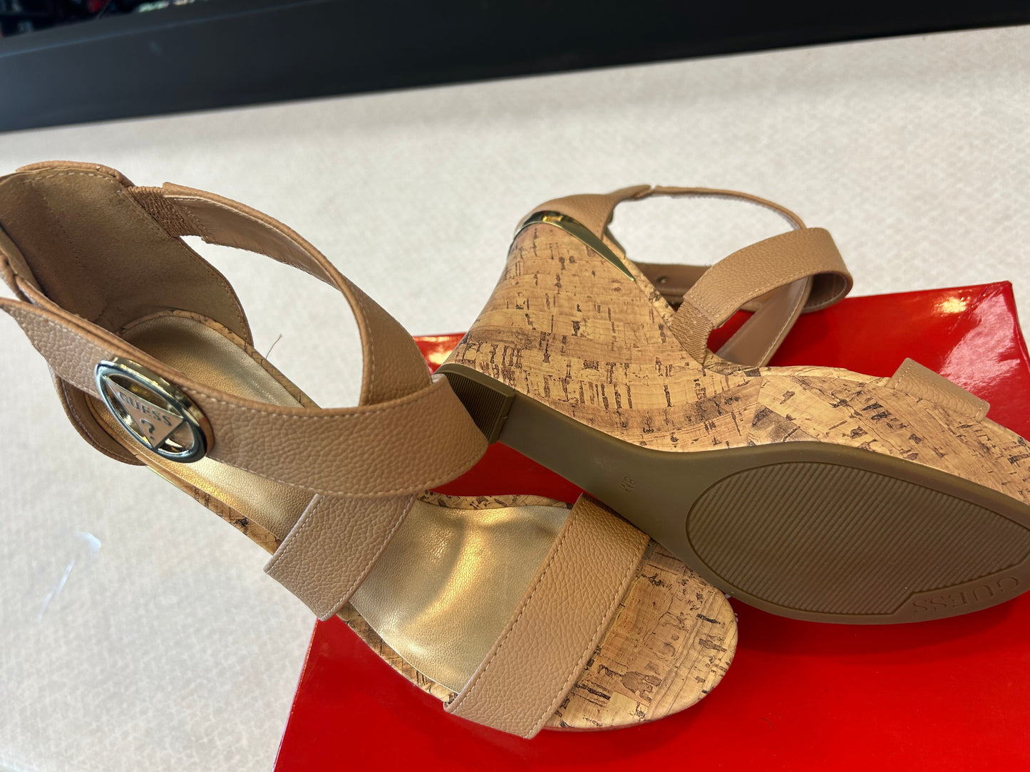 Sandals Heels Wedge By Guess  Size: 8