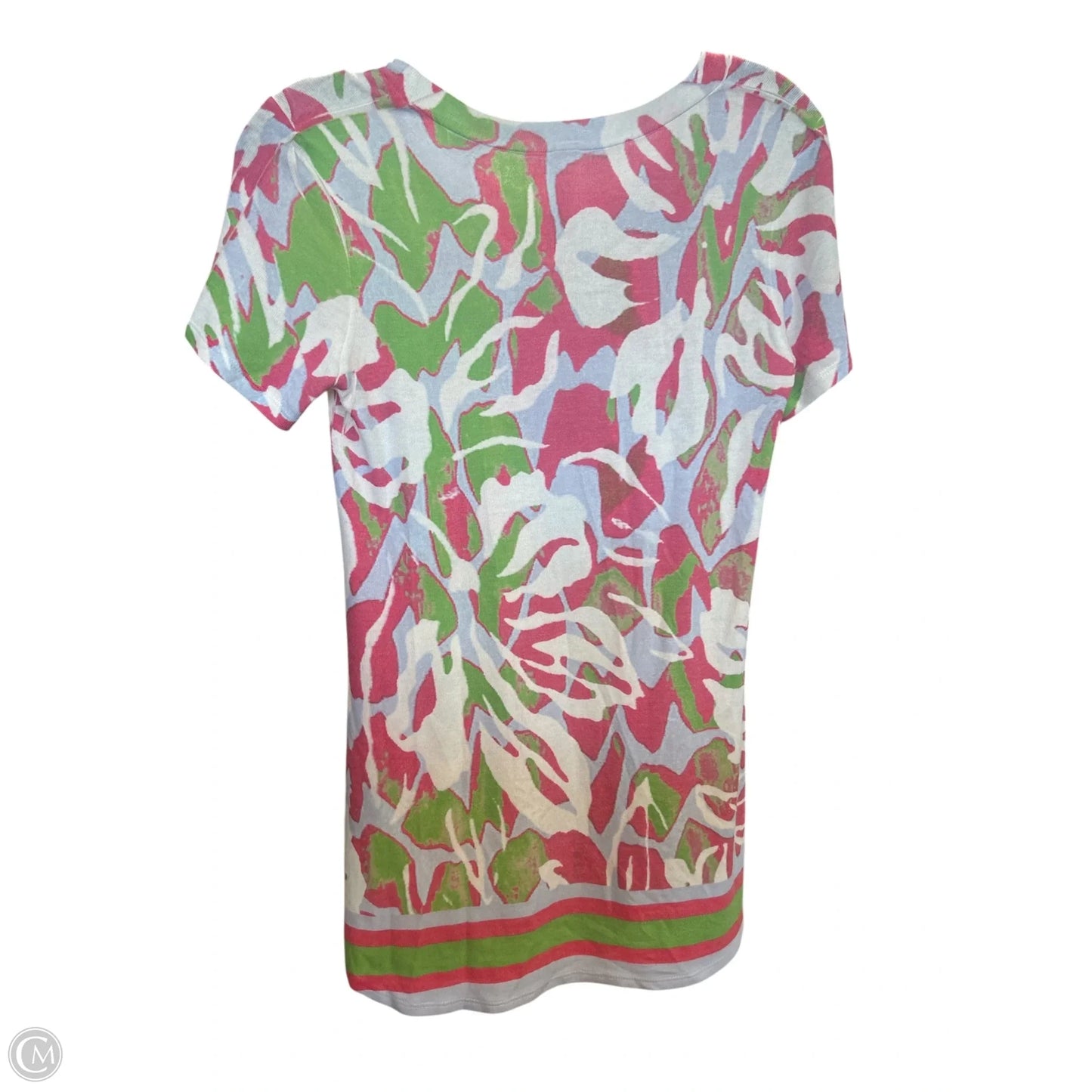 Top Short Sleeve By Clothes Mentor In Pink & White, Size: S