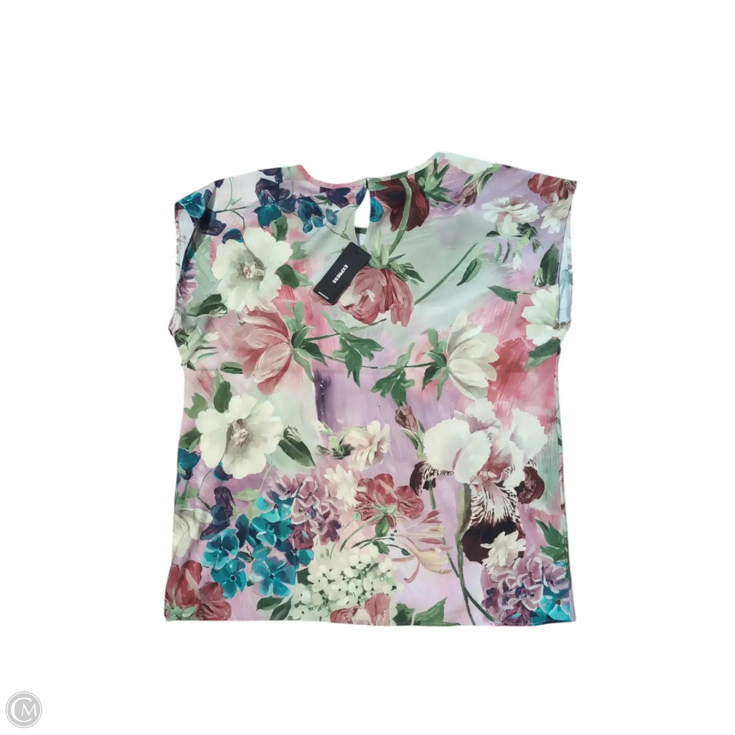 Top Short Sleeve By Express In Floral Print, Size: Xs