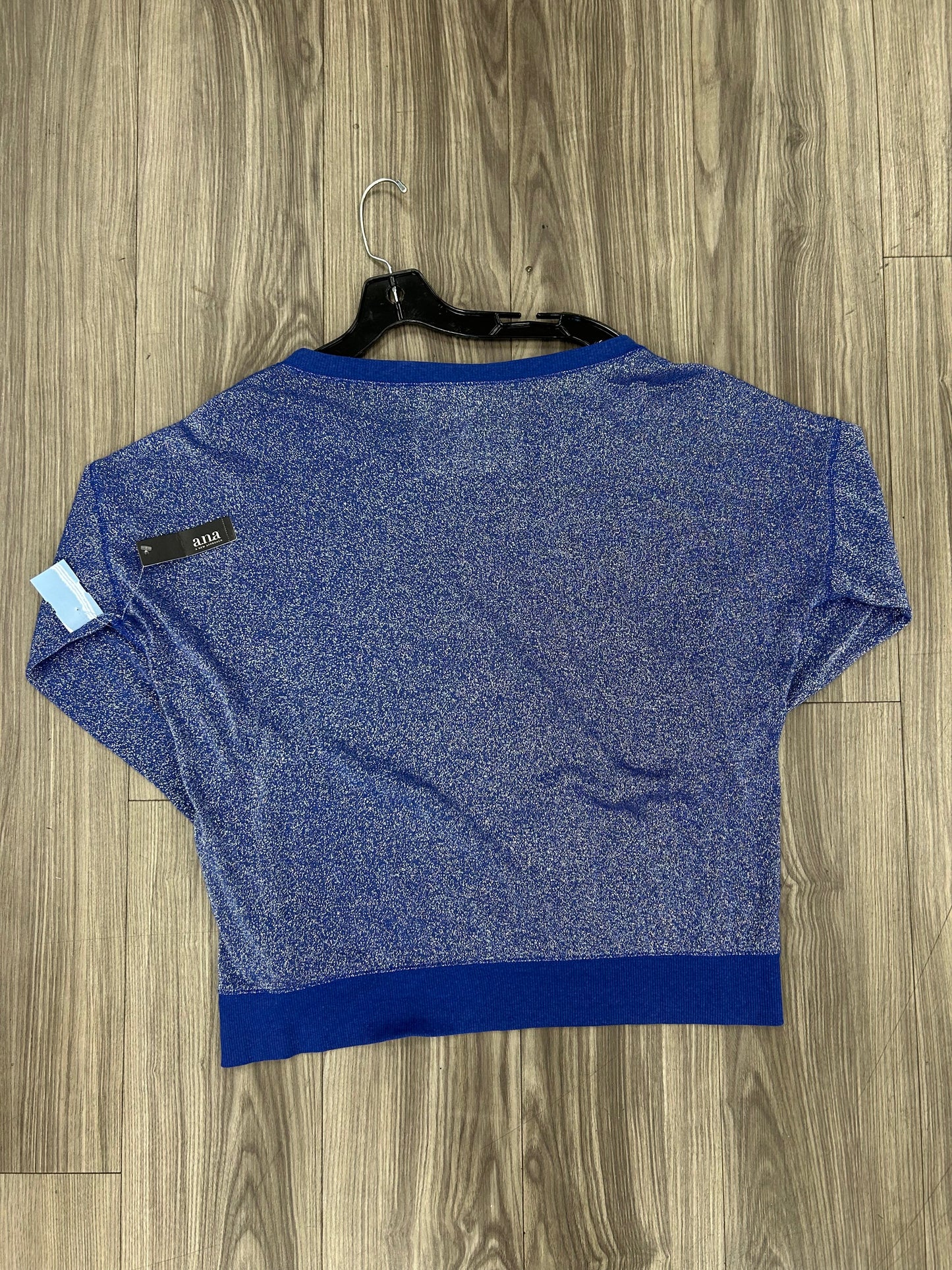 Top Long Sleeve By Clothes Mentor In Blue & Silver, Size: L
