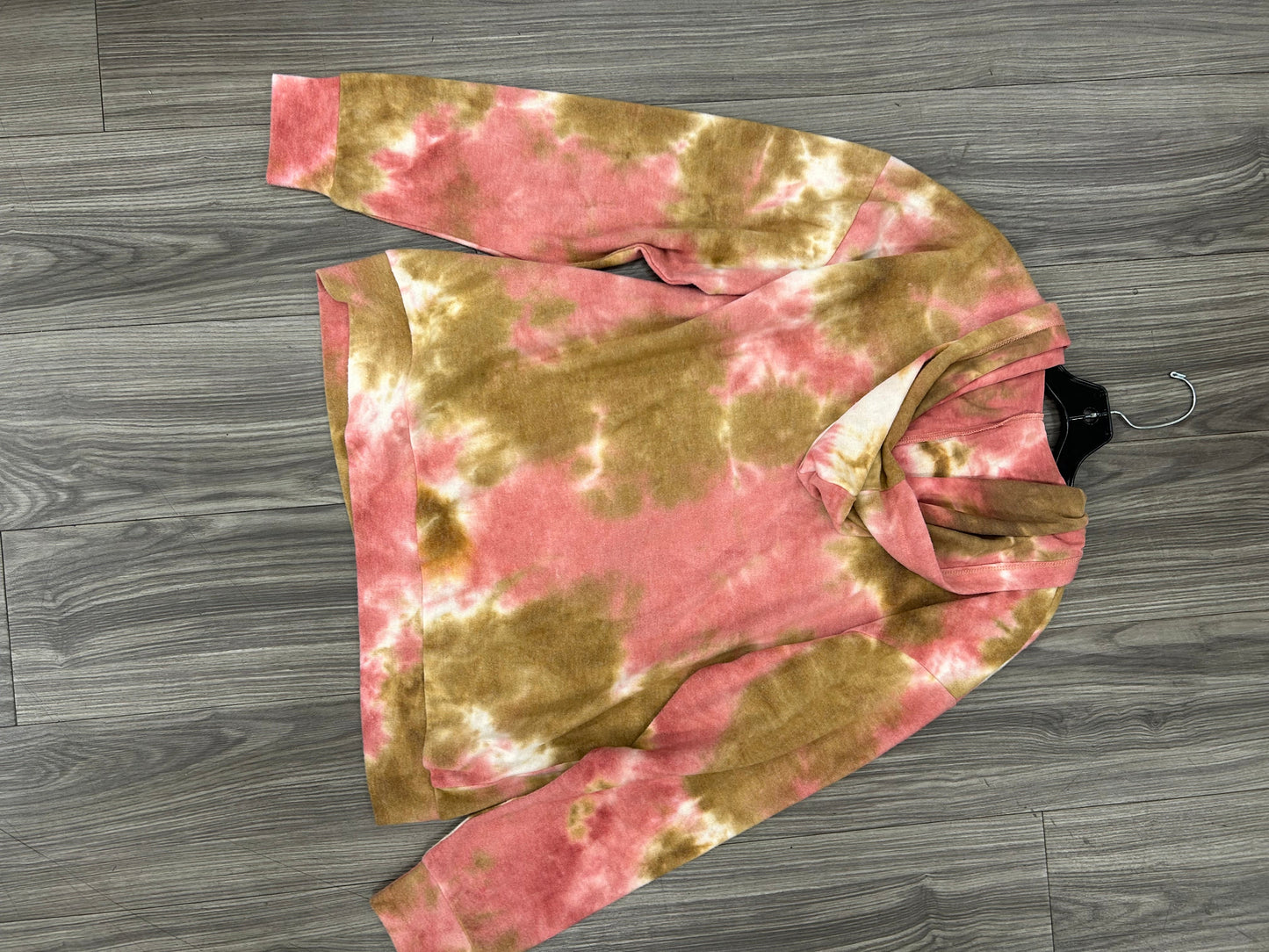 Sweatshirt Hoodie By Oddi In Brown & Pink, Size: M