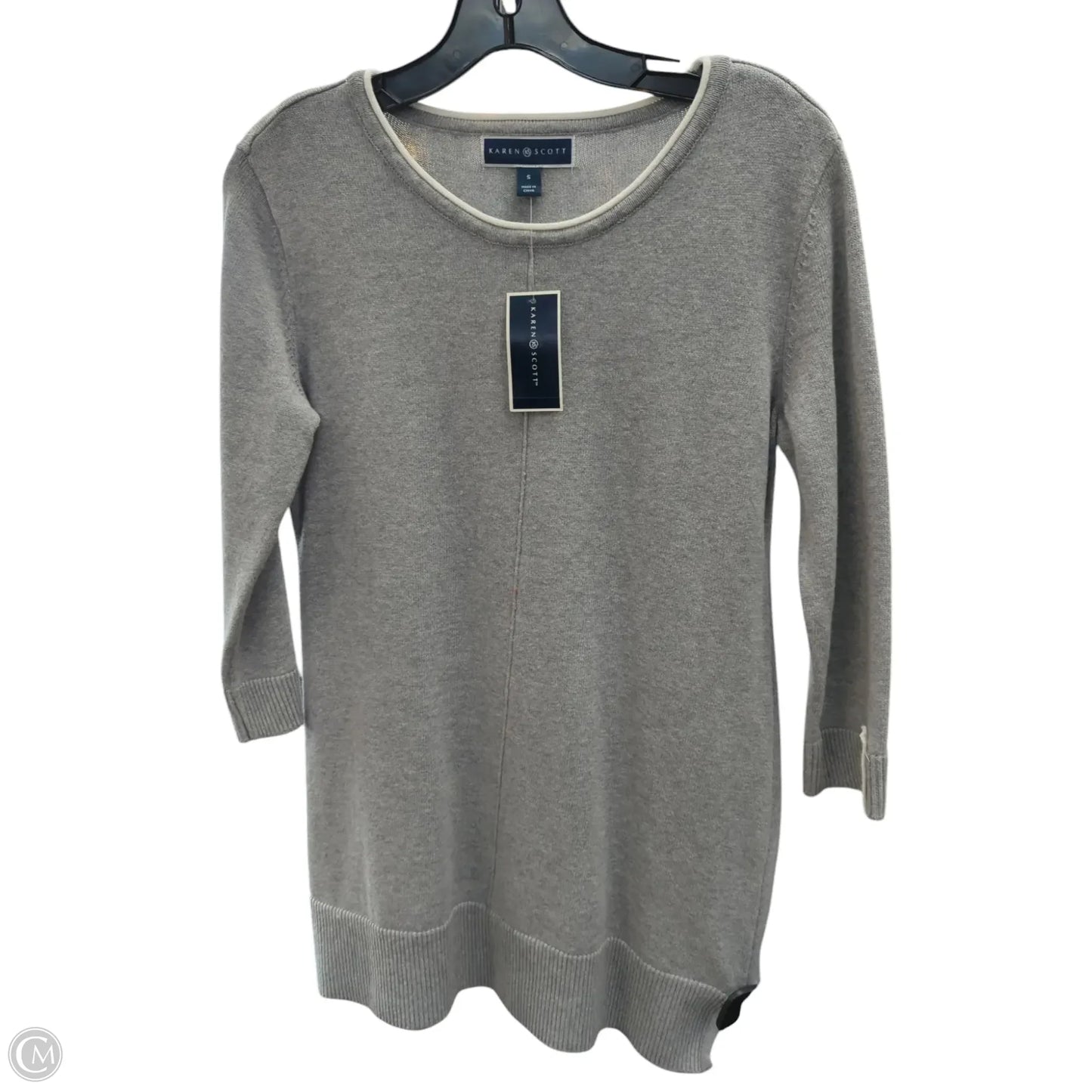 Sweater By Karen Scott In Grey, Size: S