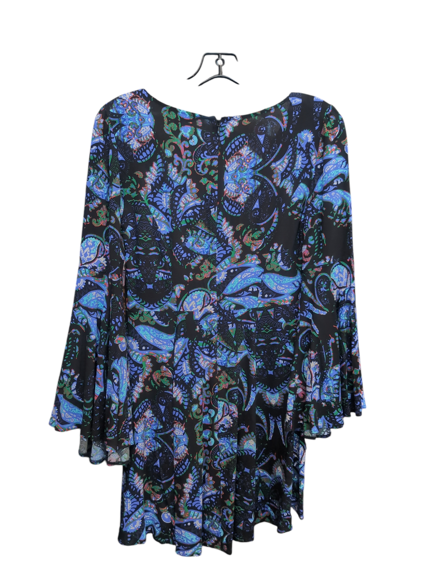 Dress Party Midi By Express In Black & Blue, Size: 4