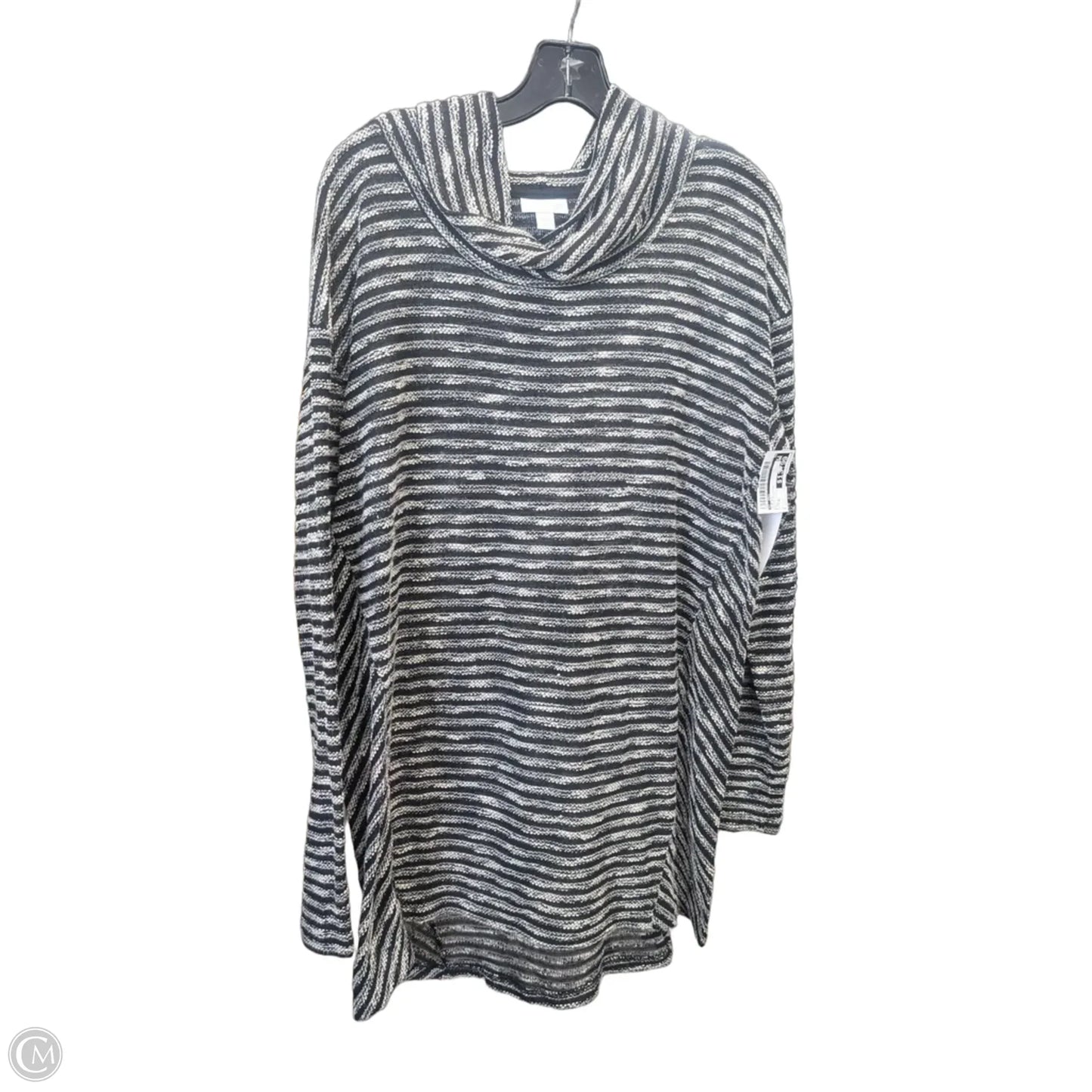 Top Long Sleeve By J. Jill In Black & White, Size: Xl