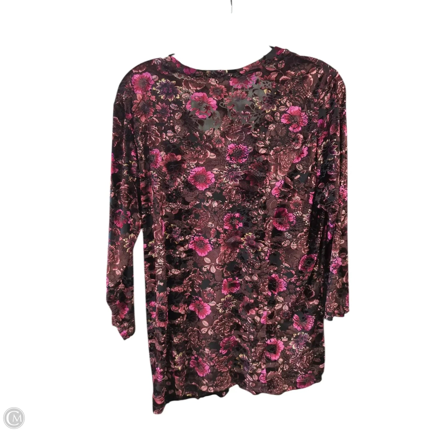 Top 3/4 Sleeve By Clothes Mentor In Black & Purple, Size: L
