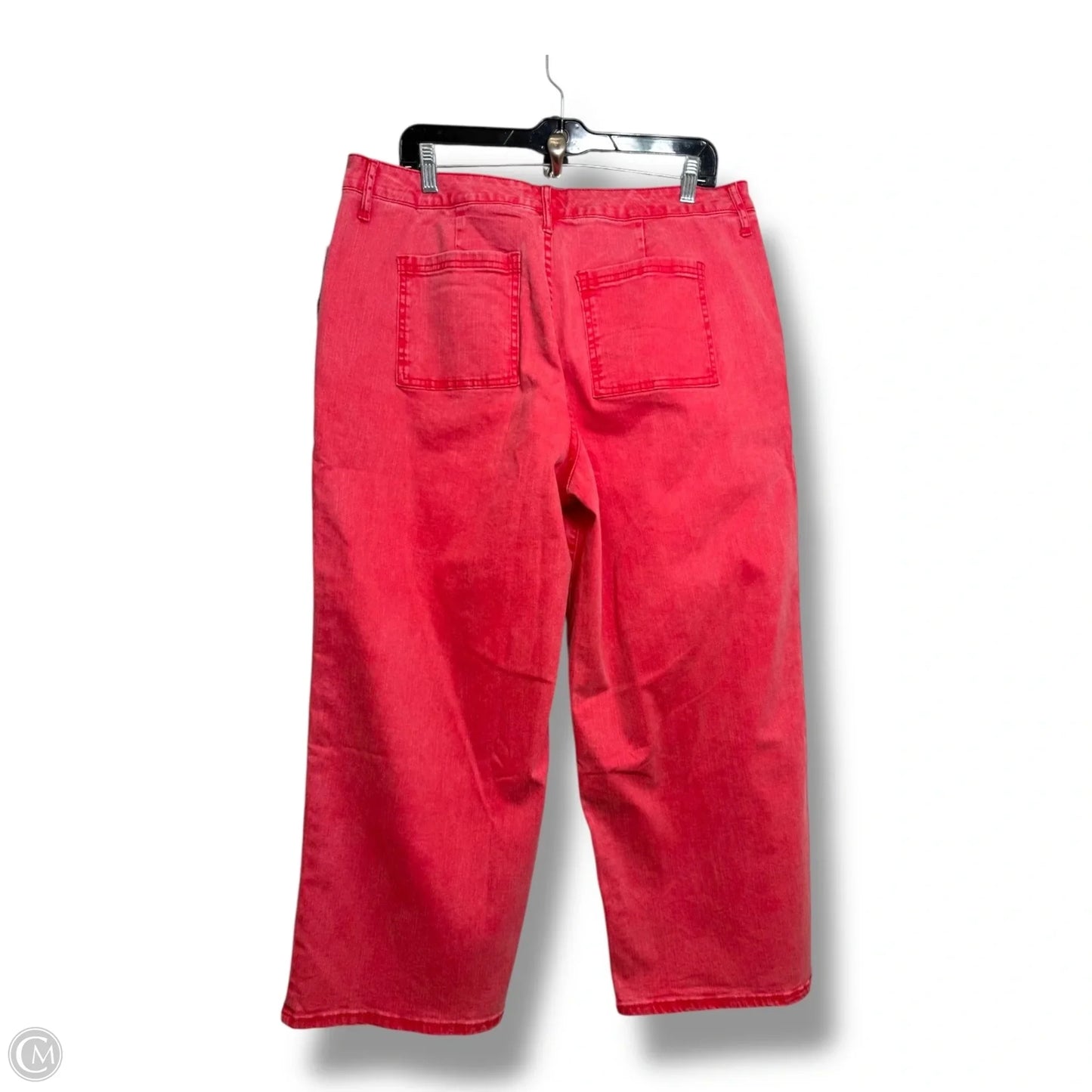 Jeans Wide Leg By Logo In Pink, Size: 14