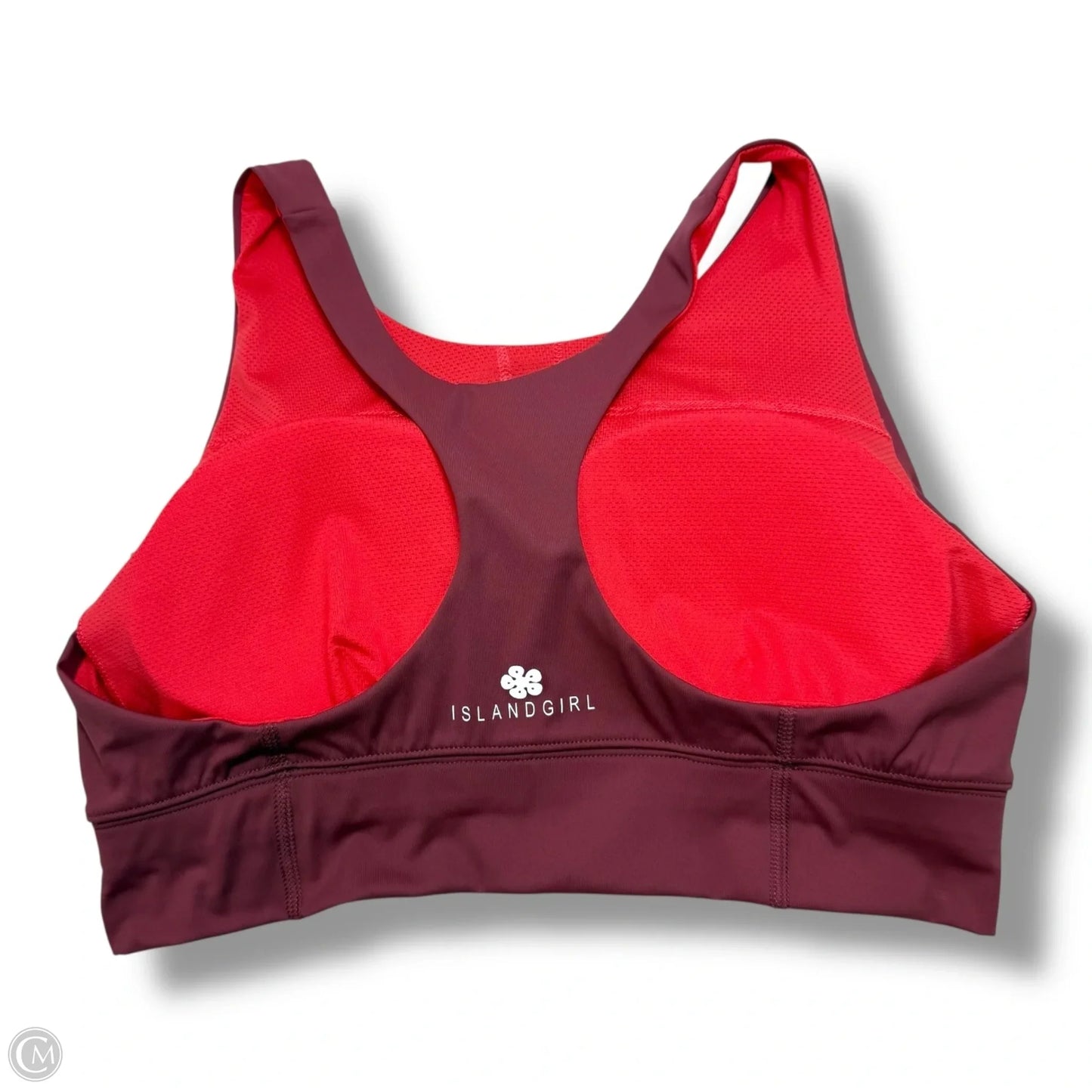 Athletic Bra By Island Girl In Maroon, Size: L