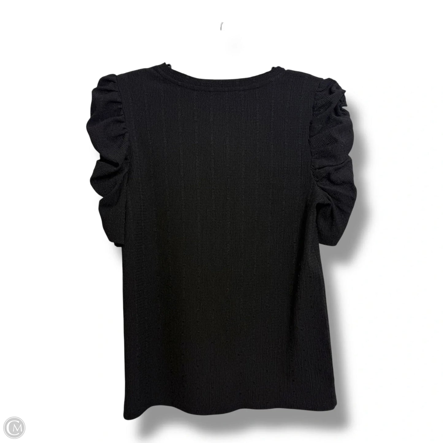 Top Short Sleeve By Loft In Black, Size: M