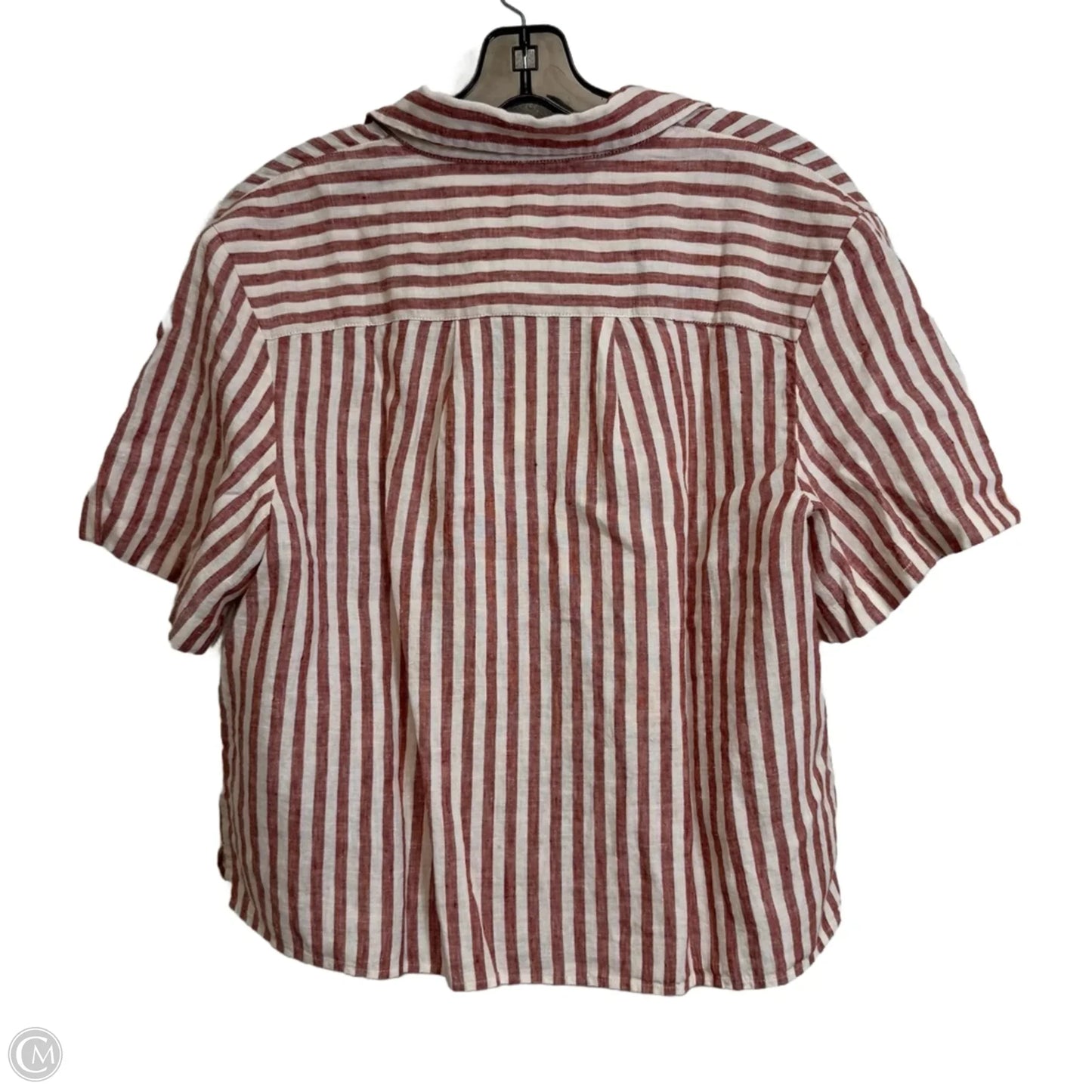 Top Short Sleeve By Banana Republic In Striped Pattern, Size: M