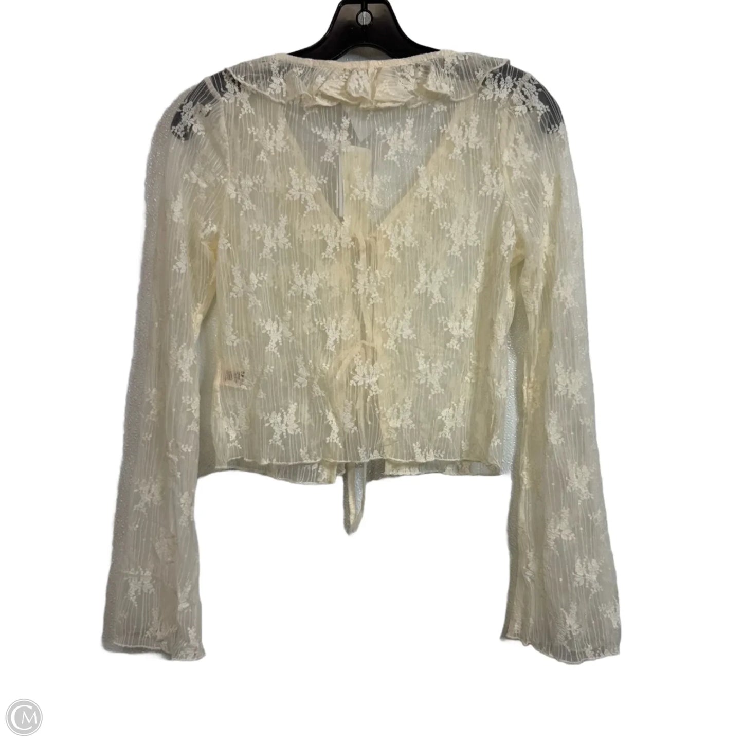 Top Long Sleeve By Clothes Mentor In Cream, Size: S