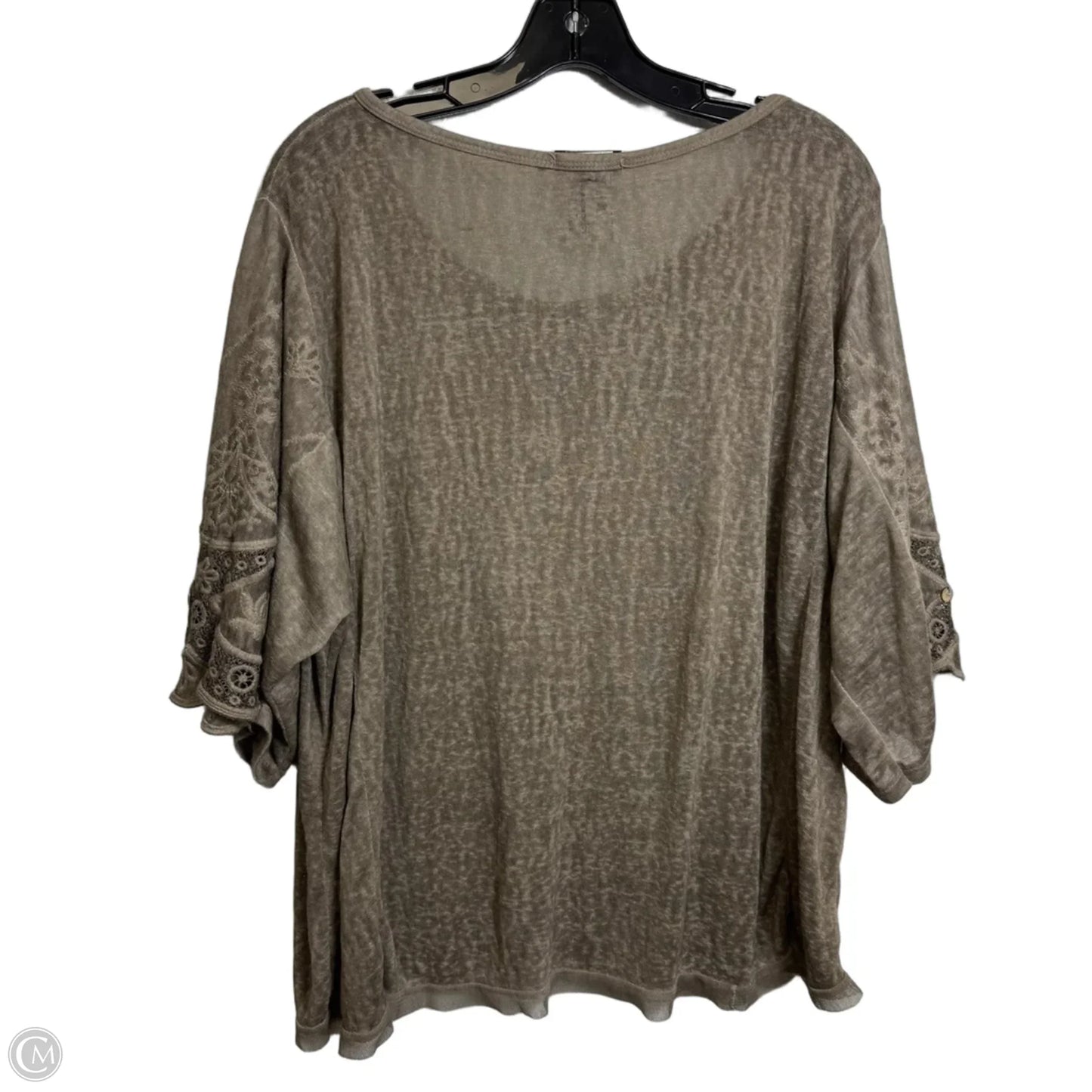 Top Long Sleeve By M Made In Italy In Taupe, Size: M