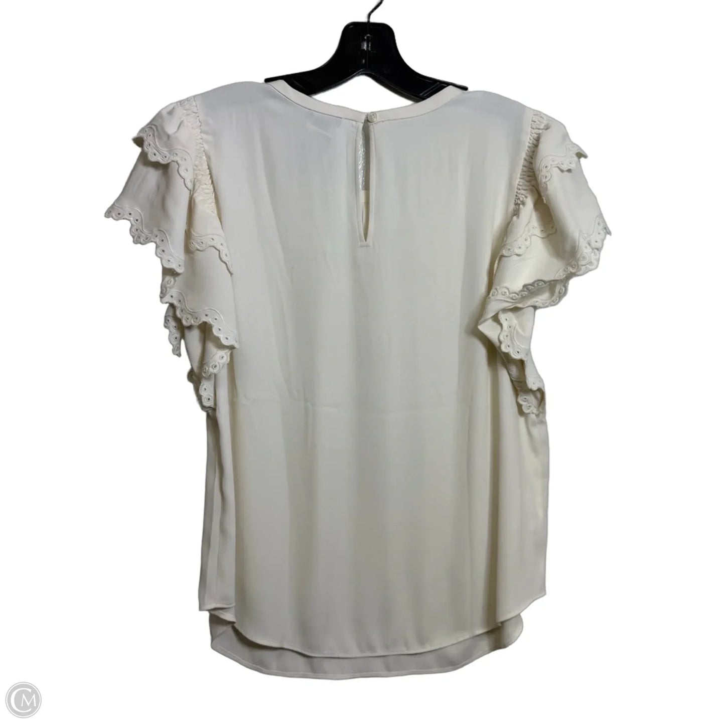 Top Short Sleeve By Ann Taylor In Cream, Size: Mp