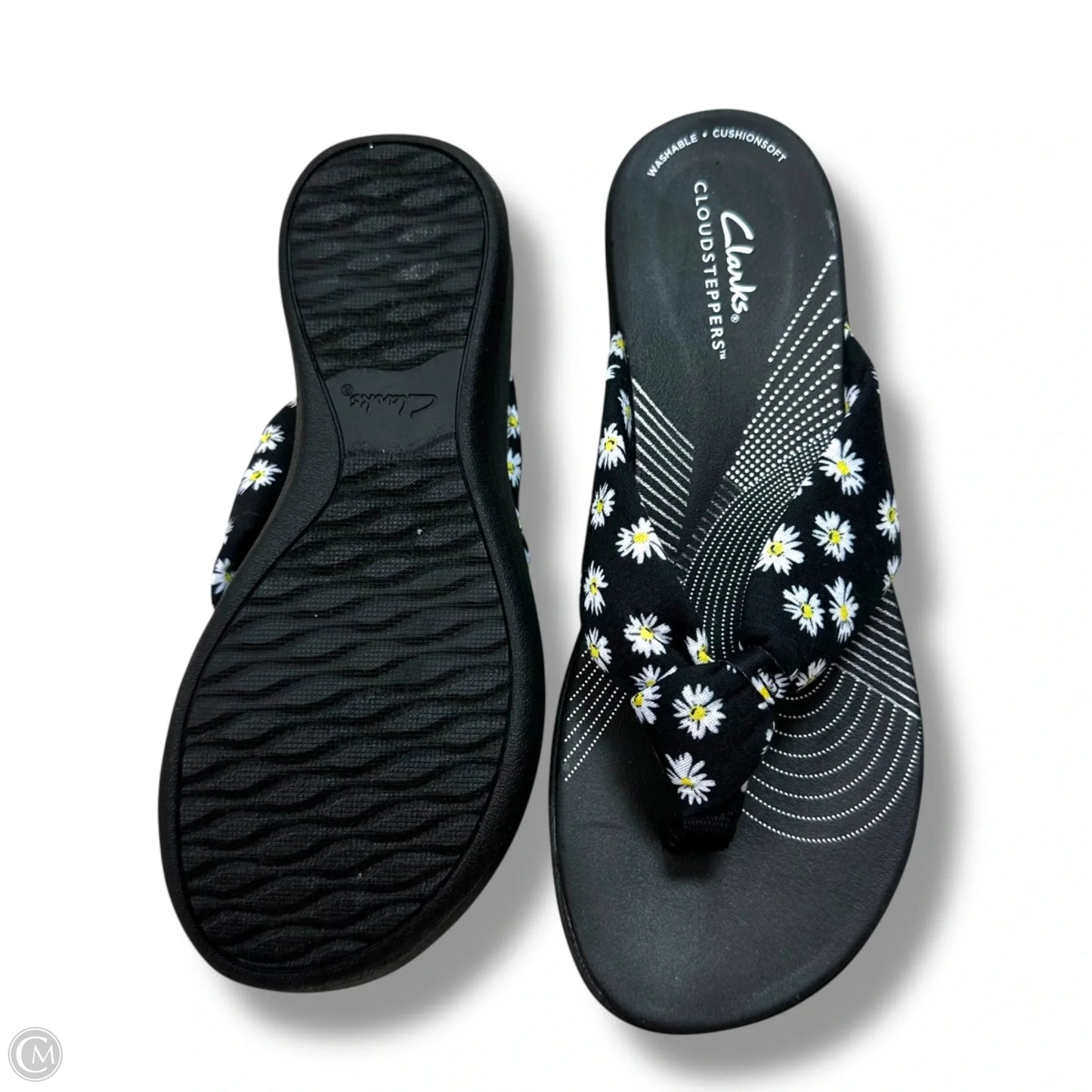 Sandals Flip Flops By Clarks In Floral Print, Size: 7