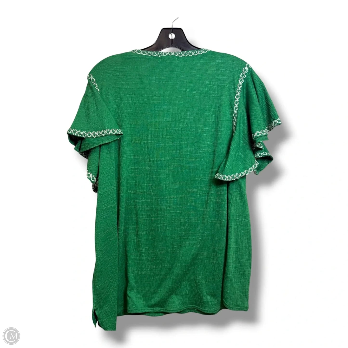 Top Short Sleeve Basic By Max Studio In Green, Size: 1x