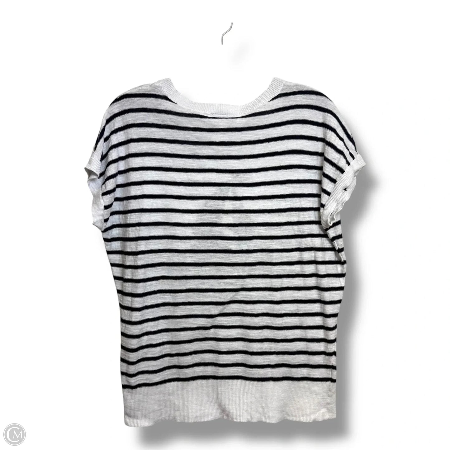 Top Short Sleeve By Loft In Navy, Size: M