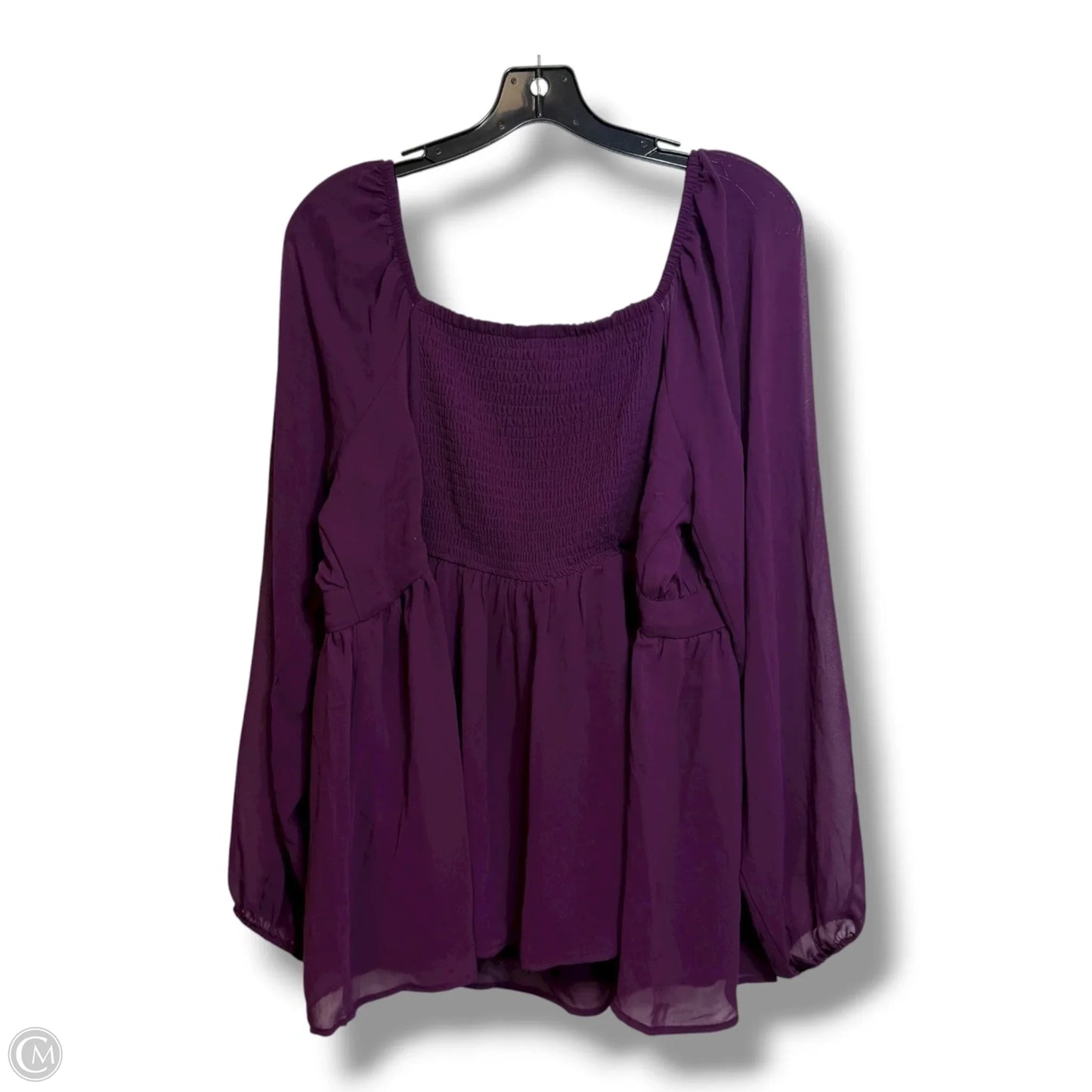 Top Long Sleeve By Torrid In Purple, Size: 1x