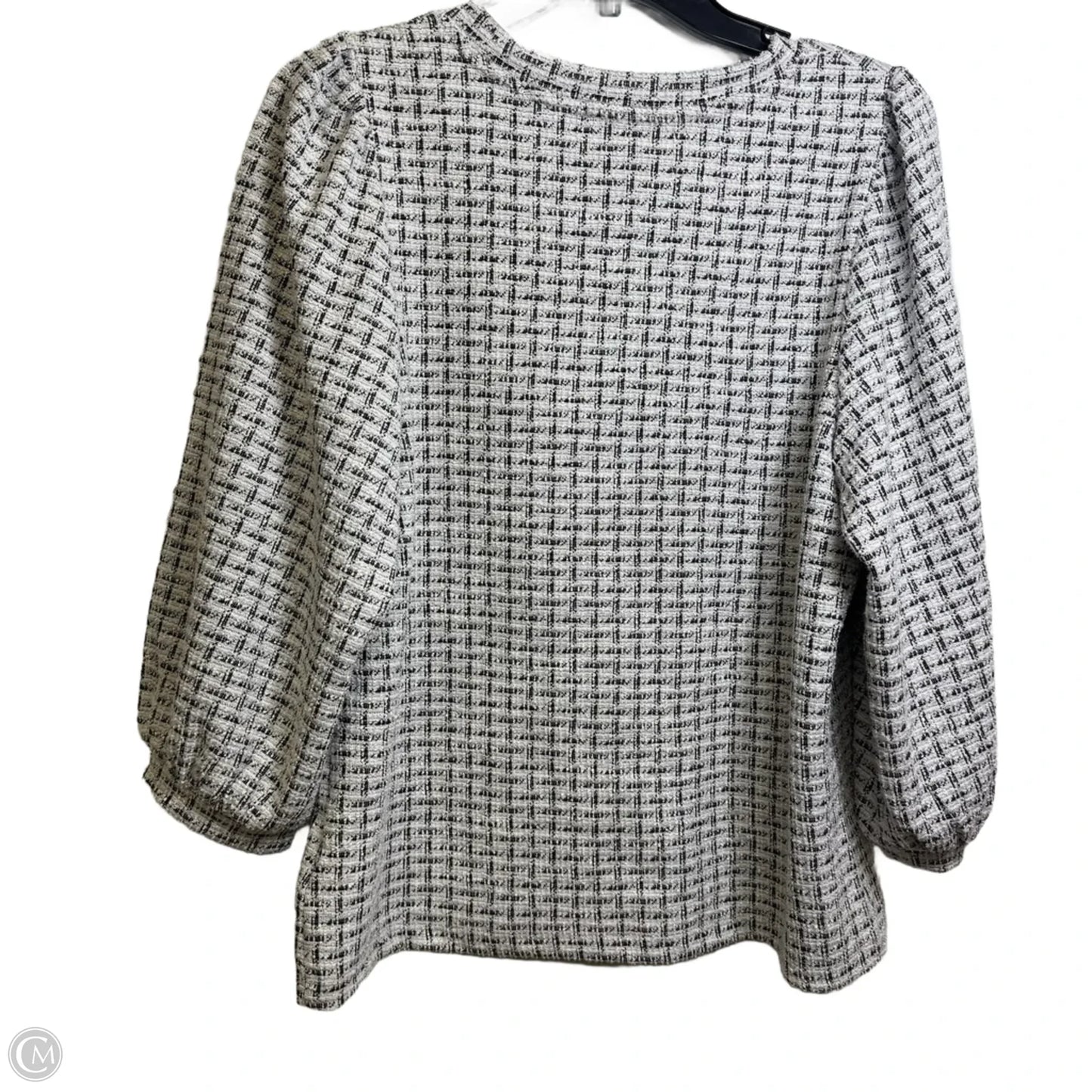 Top 3/4 sleeve By Anne Klein In Black & White, Size: M