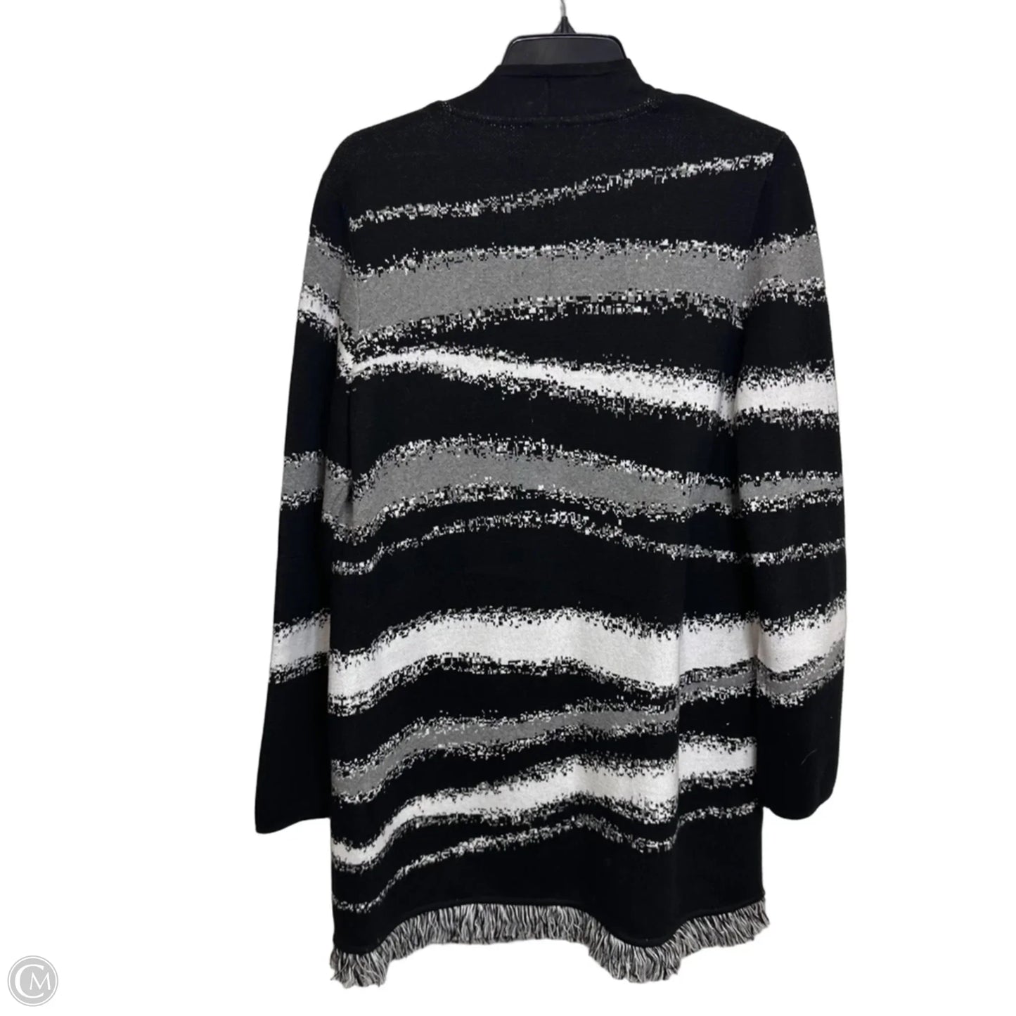 Cardigan By Chicos In Black & White, Size: L