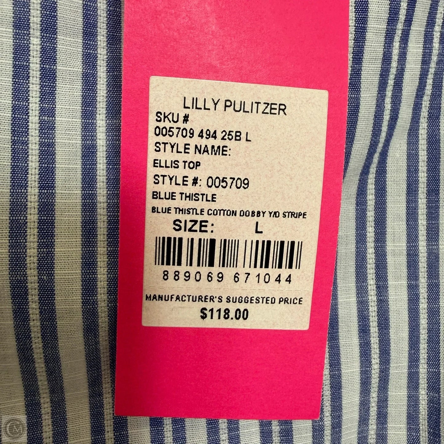 Top Sleeveless Designer By Lilly Pulitzer In Striped Pattern, Size: L