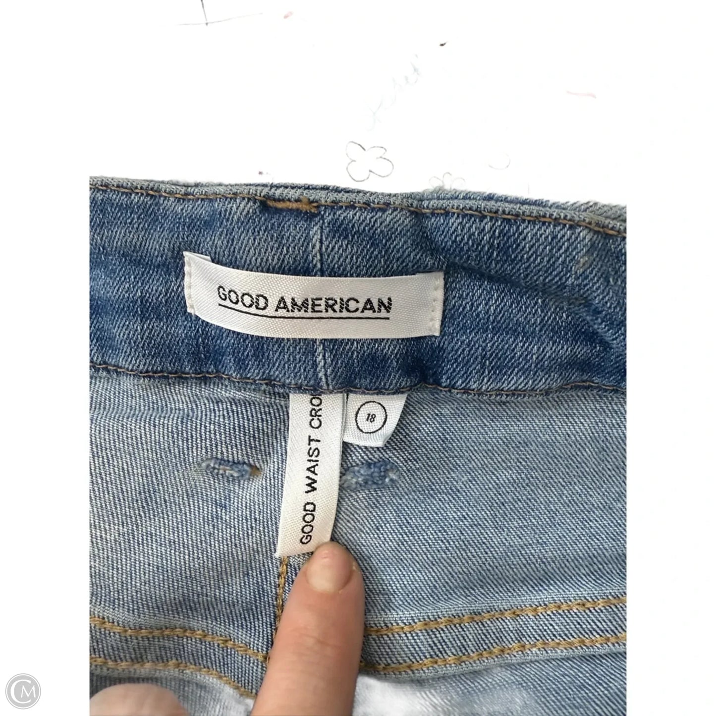 Jeans Straight By Good American In Blue Denim, Size: 18