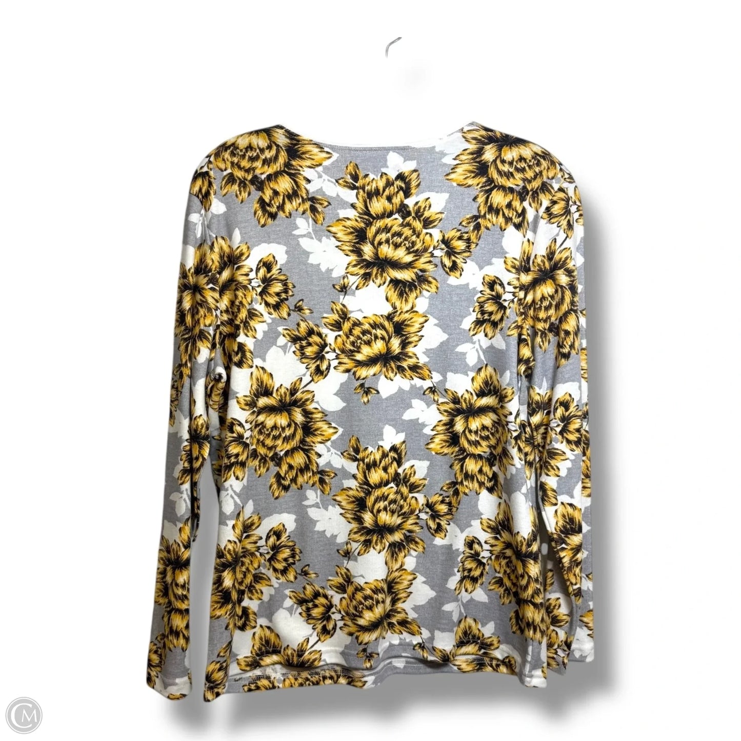 Top Long Sleeve By Karen Scott In Floral Print, Size: Lp