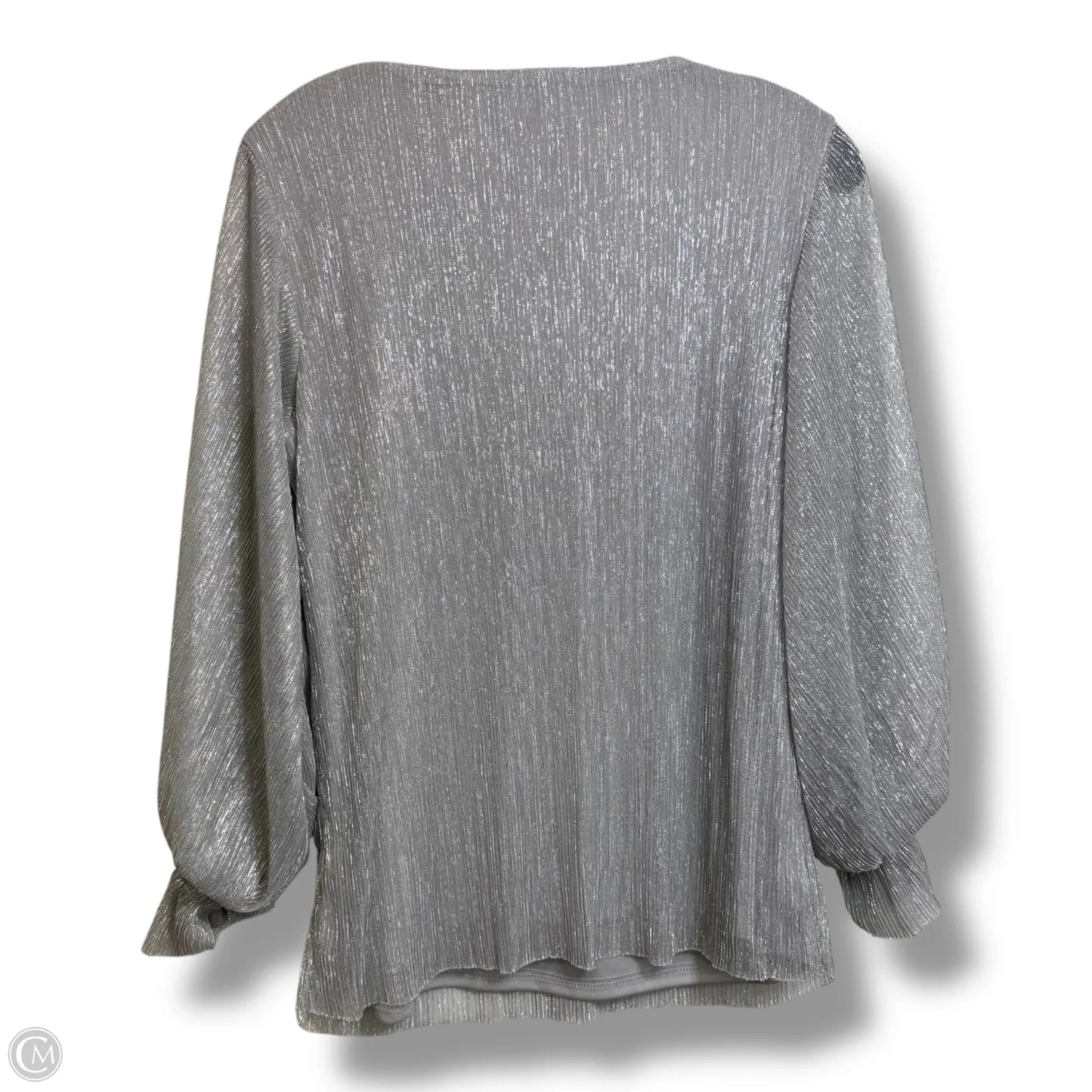 Top Long Sleeve By Cece In Silver, Size: M