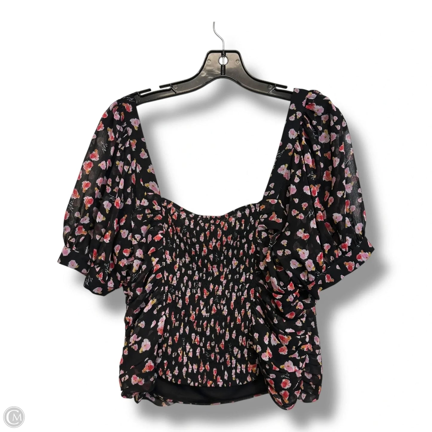 Top Short Sleeve Designer By Karl Lagerfeld In Black, Size: M