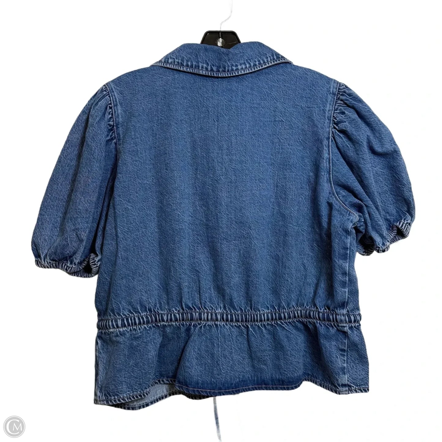 Top Short Sleeve By American Eagle In Blue Denim, Size: Xl