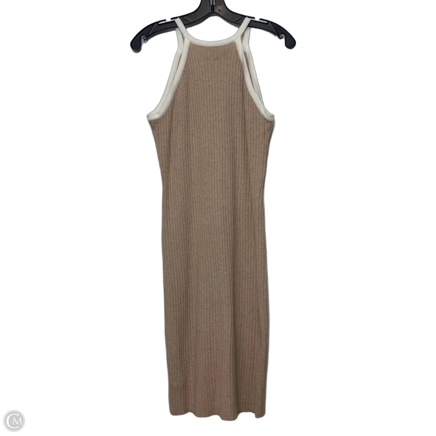 Dress Casual Midi By C And C In Tan, Size: S