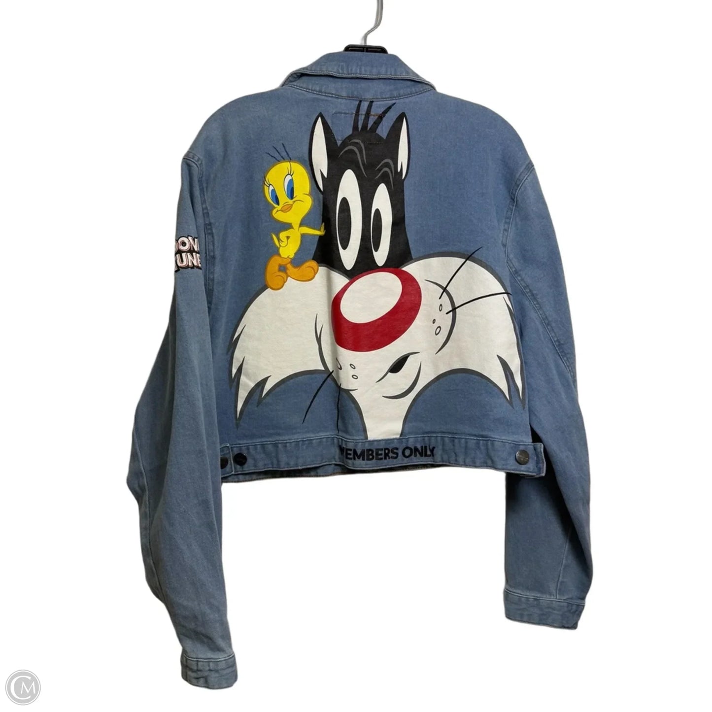 Looney Toons Jacket Denim By Members Only In Blue Denim, Size: 3x