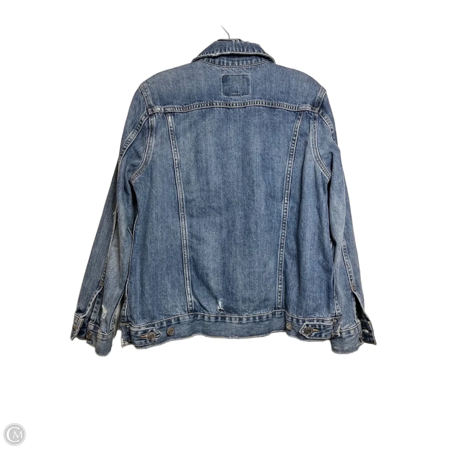 Jacket Denim By Lucky Brand In Blue Denim, Size: L