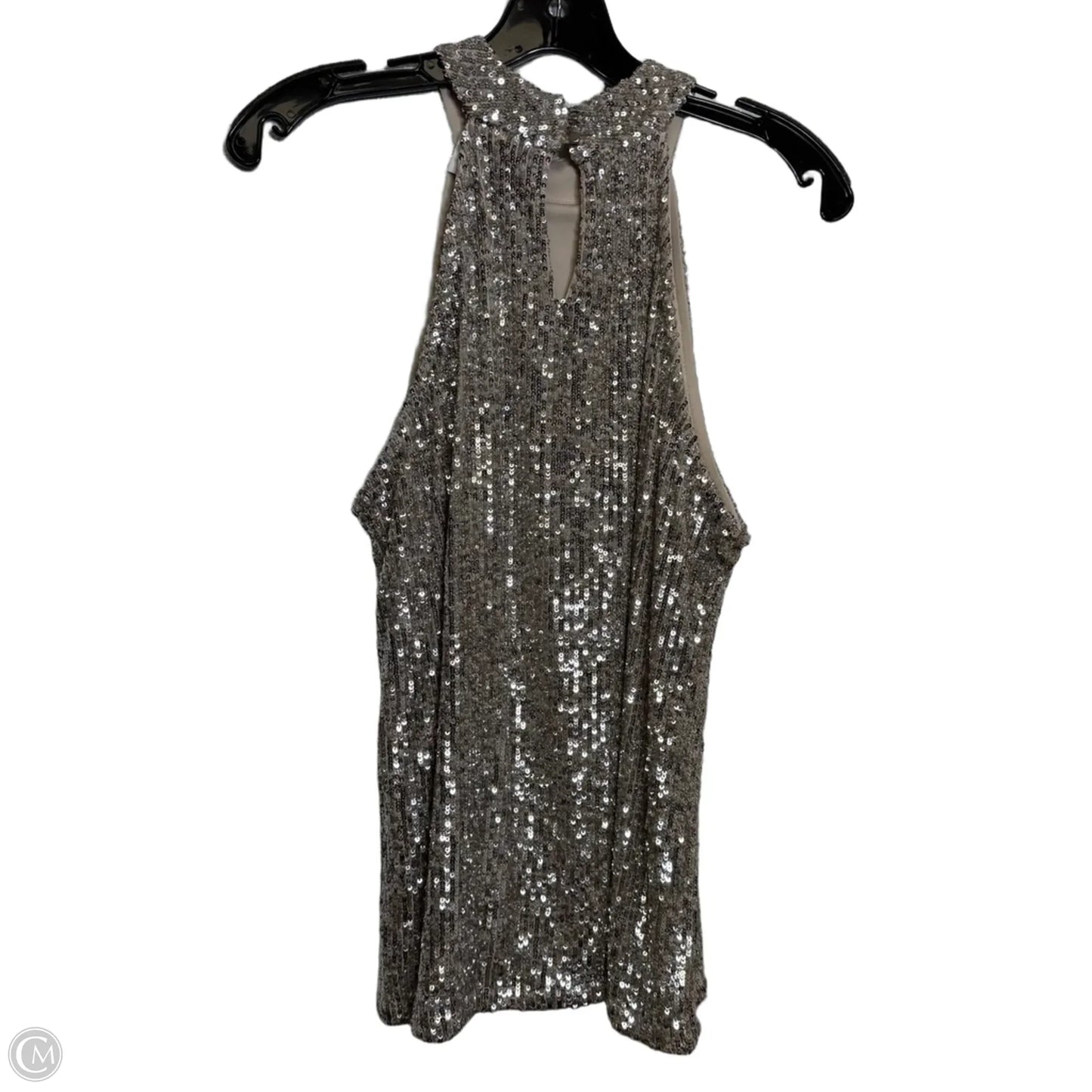 Top Sleeveless By Cable And Gauge In Silver, Size: M