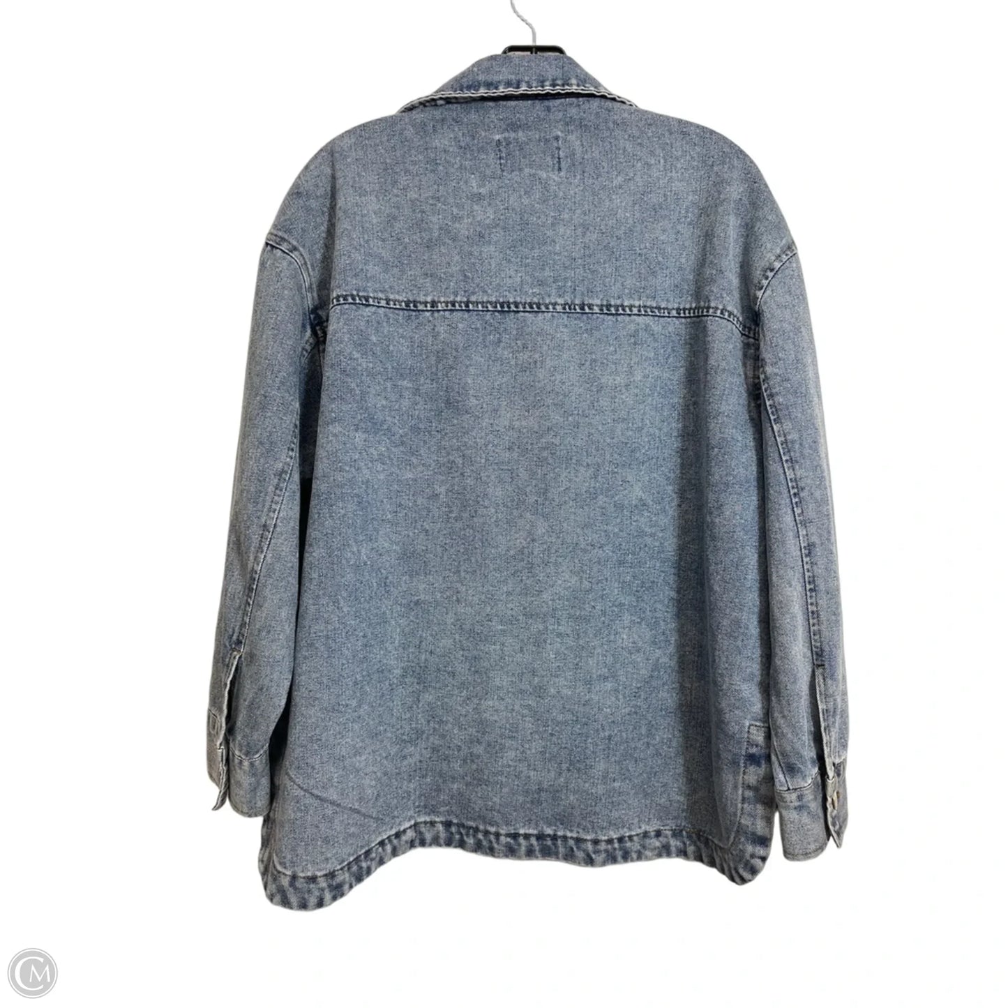 Jacket Denim By Vigoss In Blue Denim, Size: L