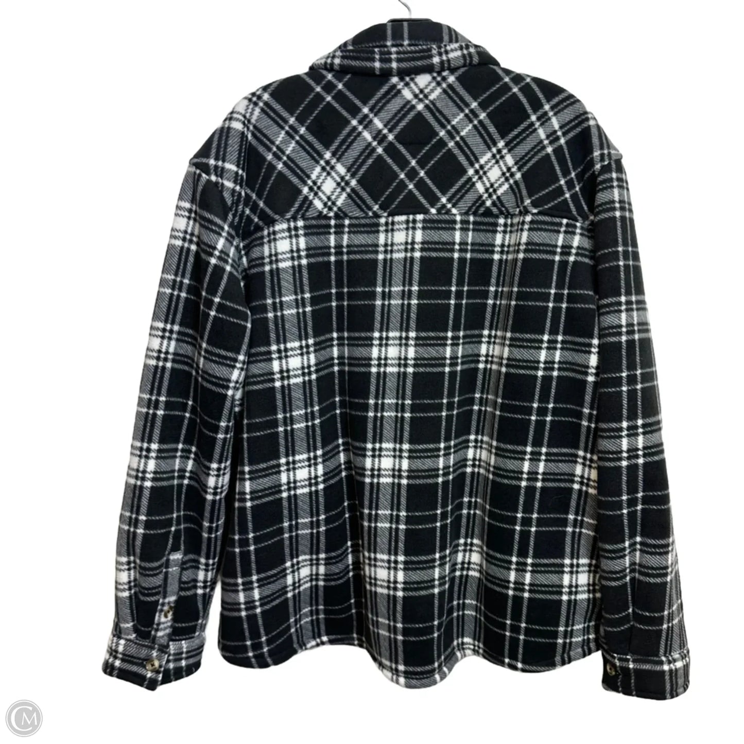 Jacket Shirt By Sage In Black & White, Size: Xxl