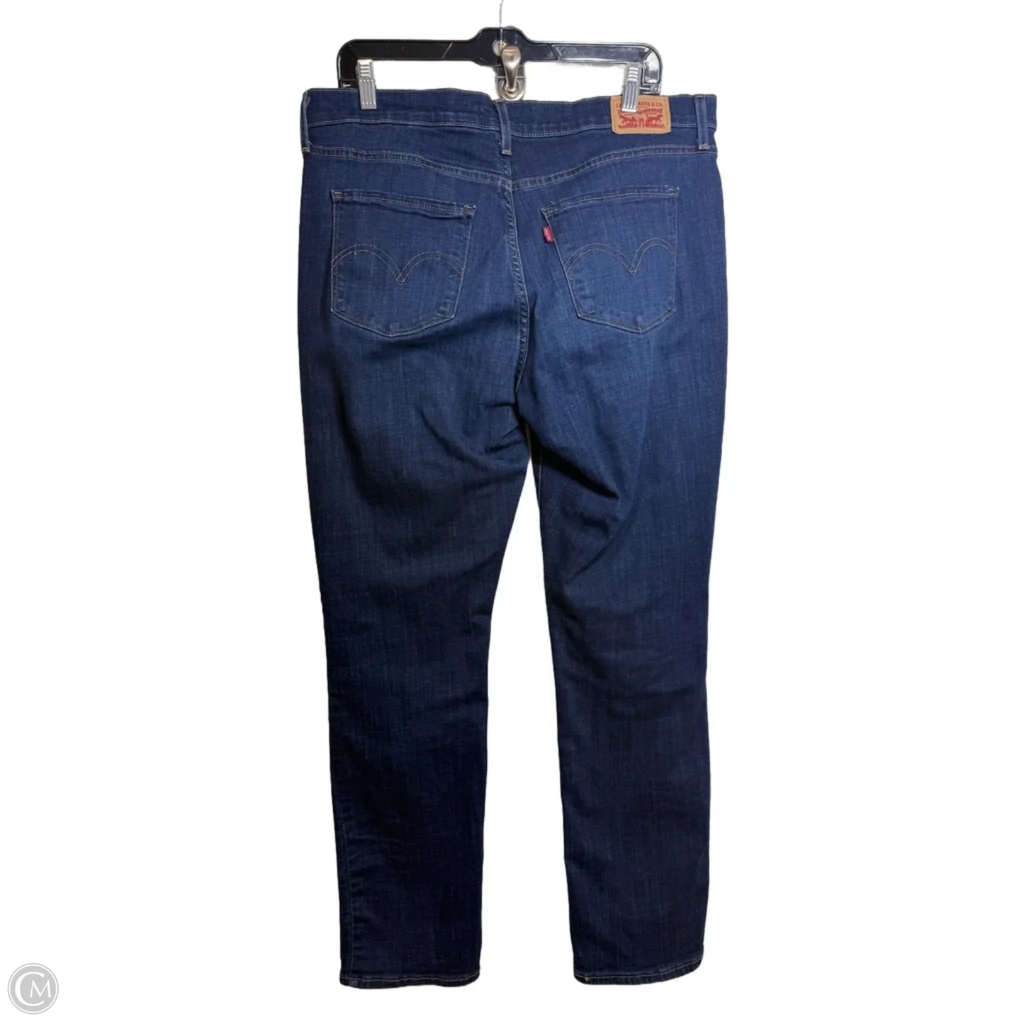 Jeans Straight By Levis In Blue Denim, Size: 14