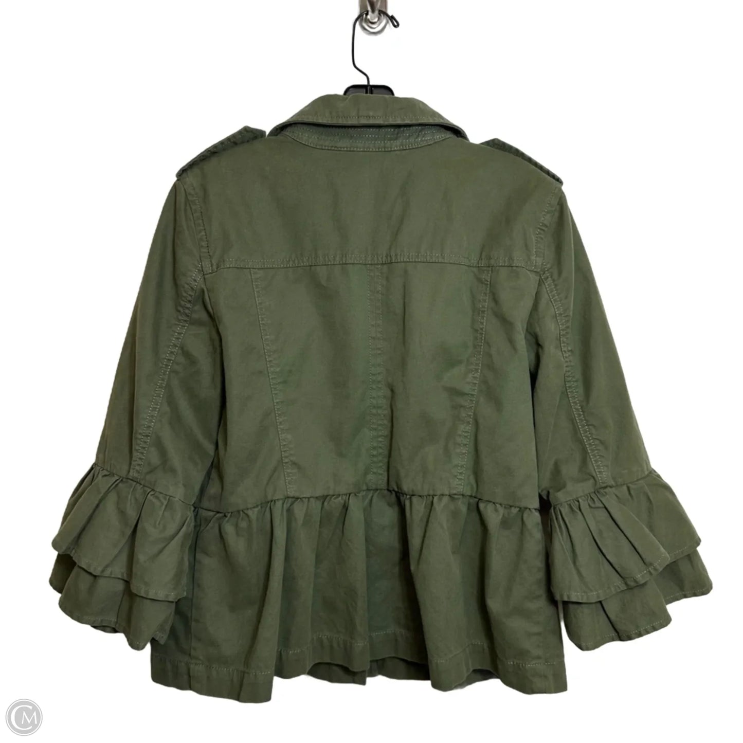 Jacket Shirt By Banana Republic In Green, Size: M