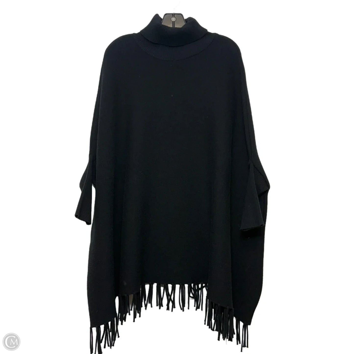 Poncho By Clothes Mentor In Black, Size: Osfm
