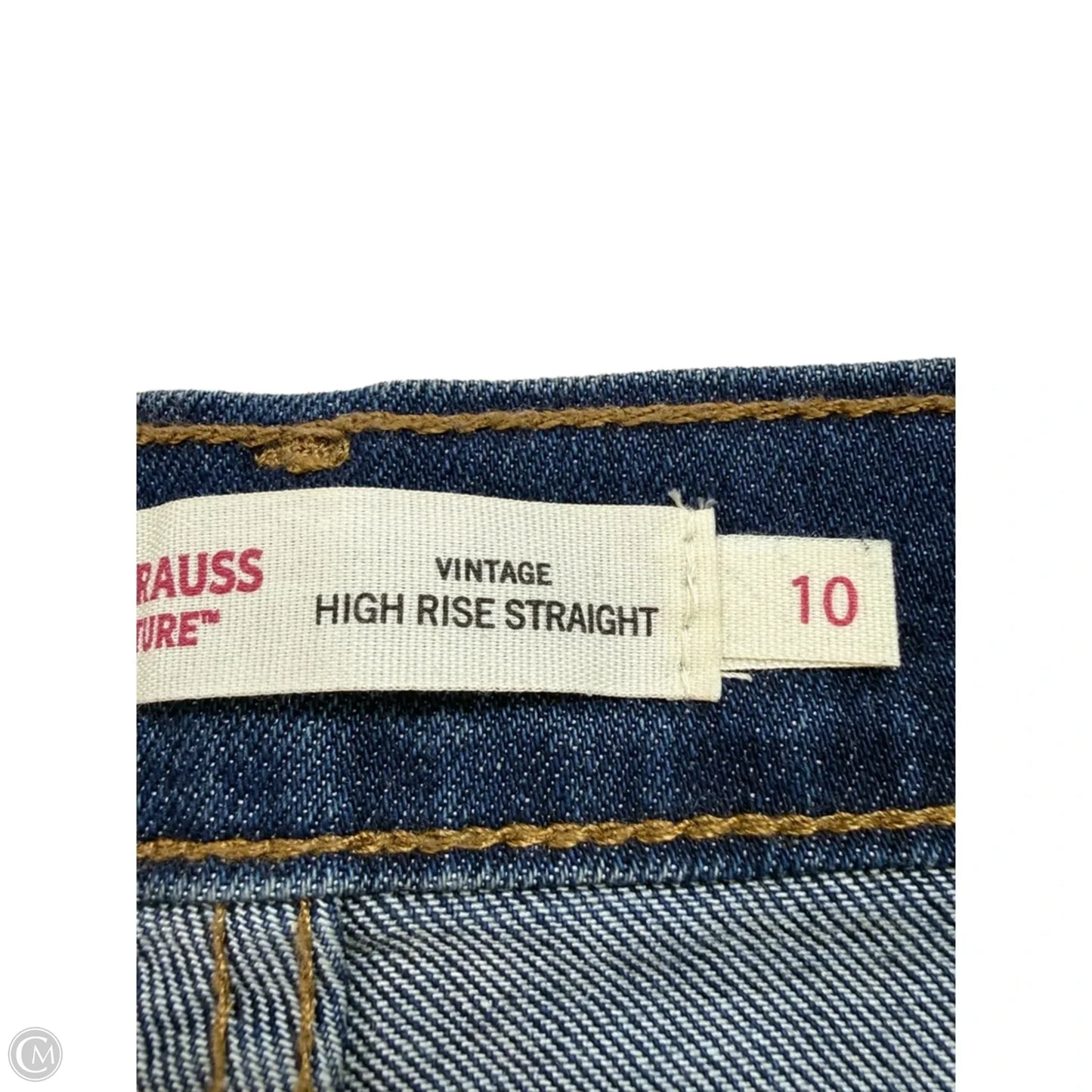 Jeans Straight By Levis In Blue Denim, Size: 10