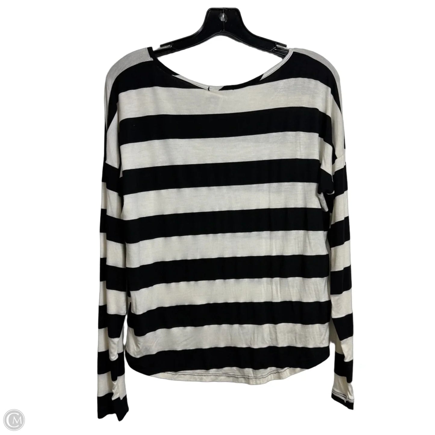 Top Long Sleeve By Delias In Black & White, Size: L