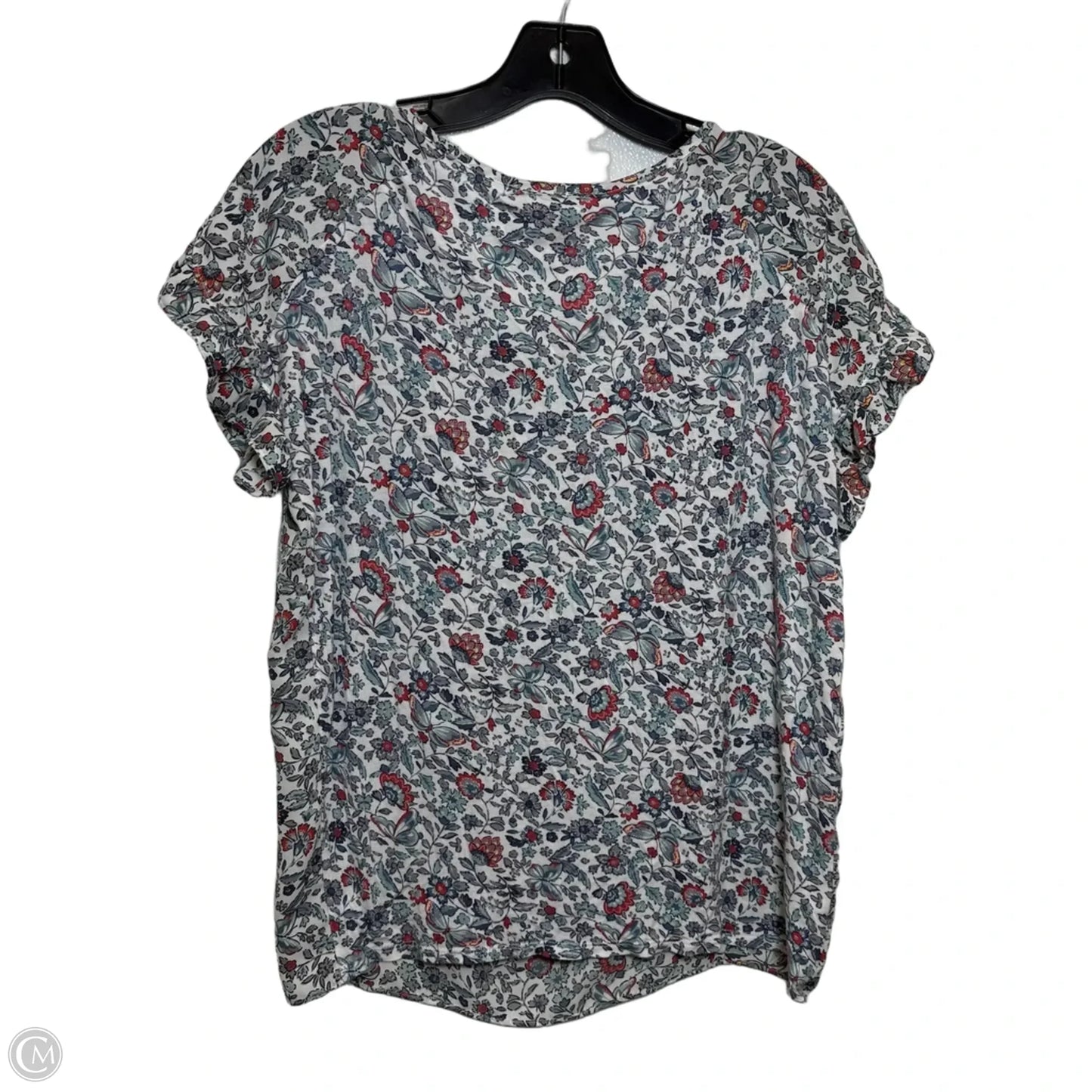 Top Short Sleeve By Loft In Floral Print, Size: S