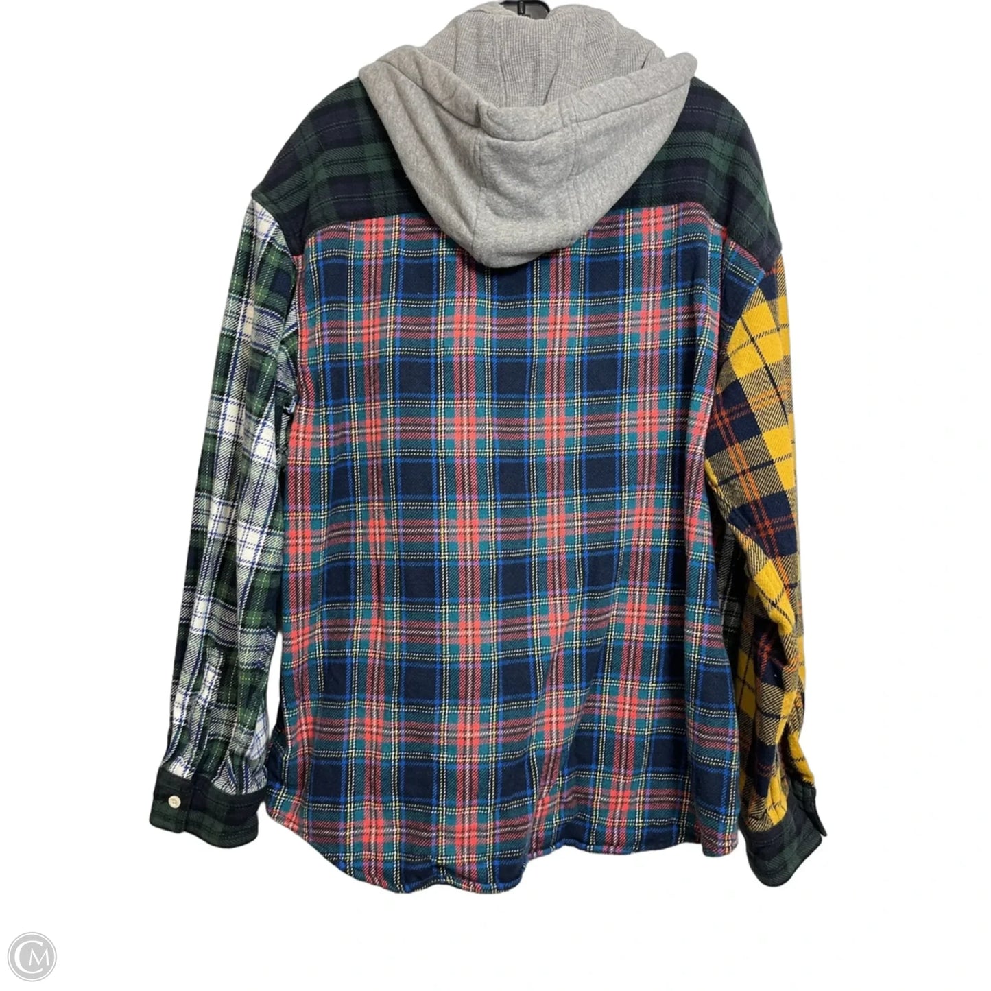 Jacket Shirt By American Eagle In Plaid Pattern, Size: Xl