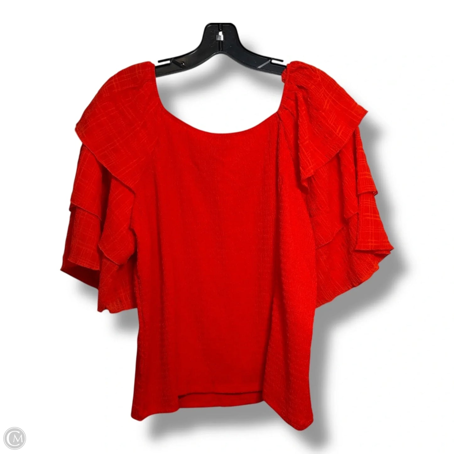 Top Short Sleeve By Chenault In Orange, Size: Xl