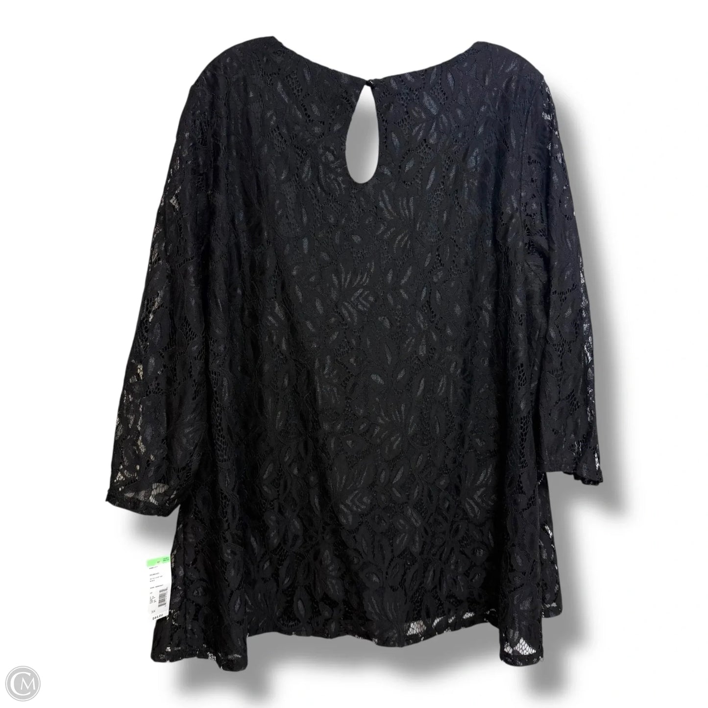 Top Long Sleeve By Simply Emma In Black, Size: 3x