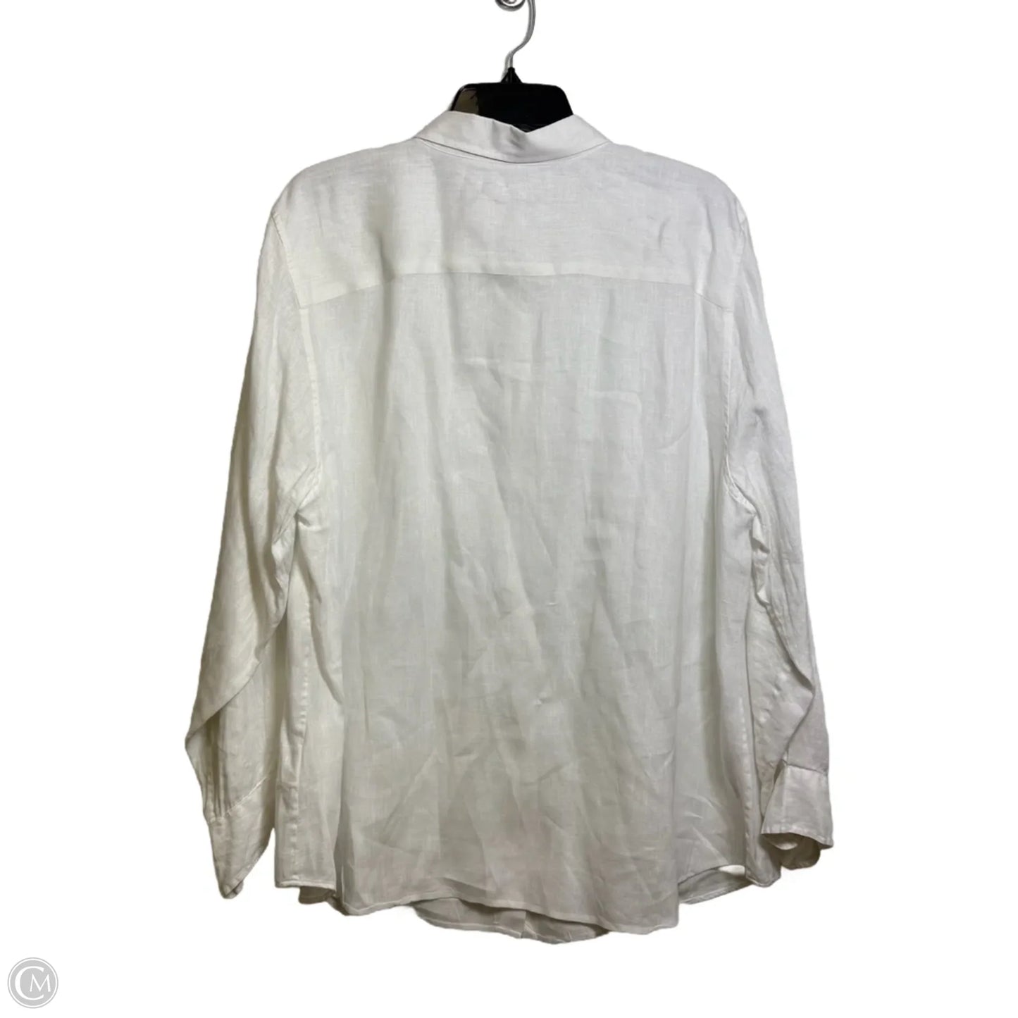 Blouse Long Sleeve By Lauren By Ralph Lauren In White, Size: 2x