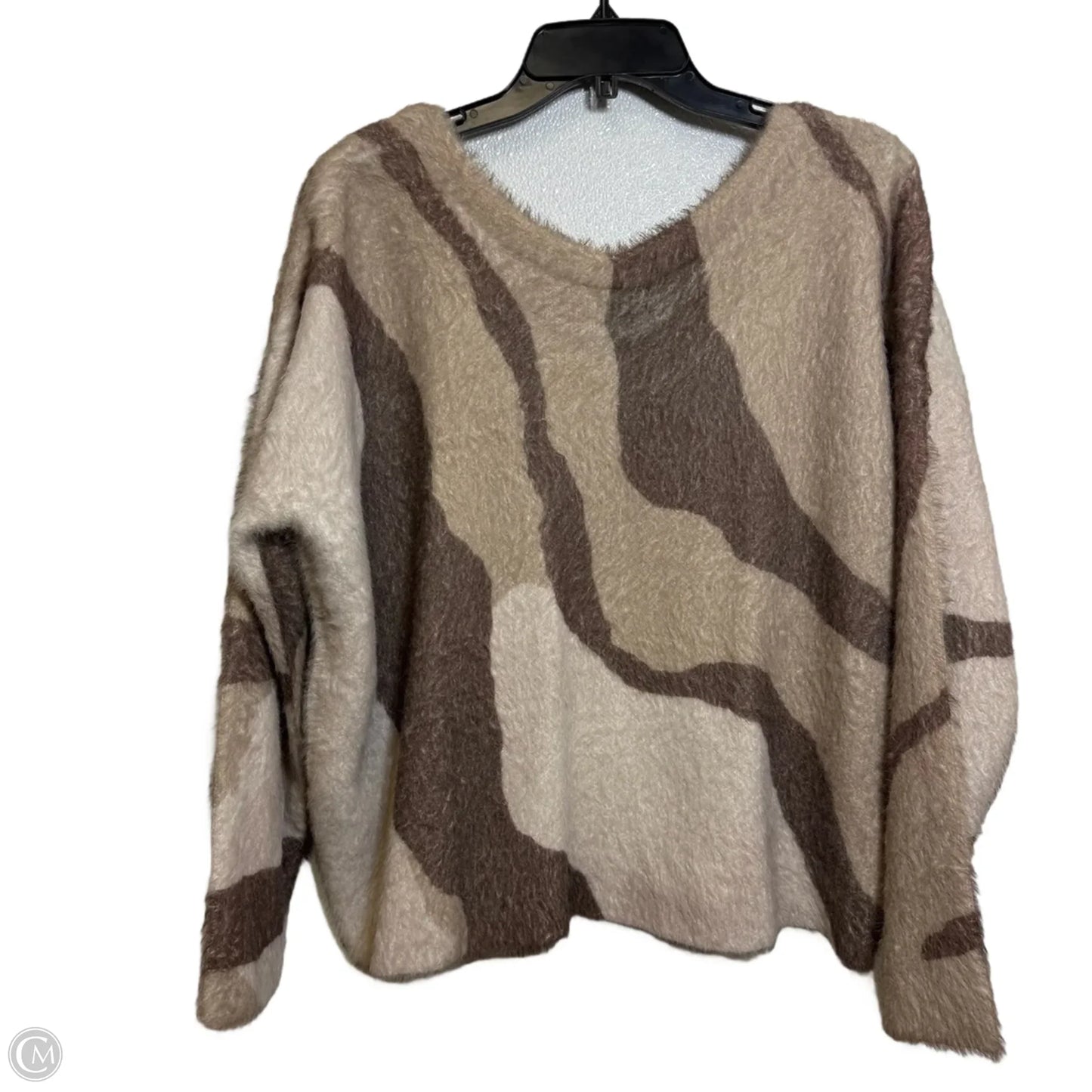 Sweater By Pol In Brown & Cream, Size: S